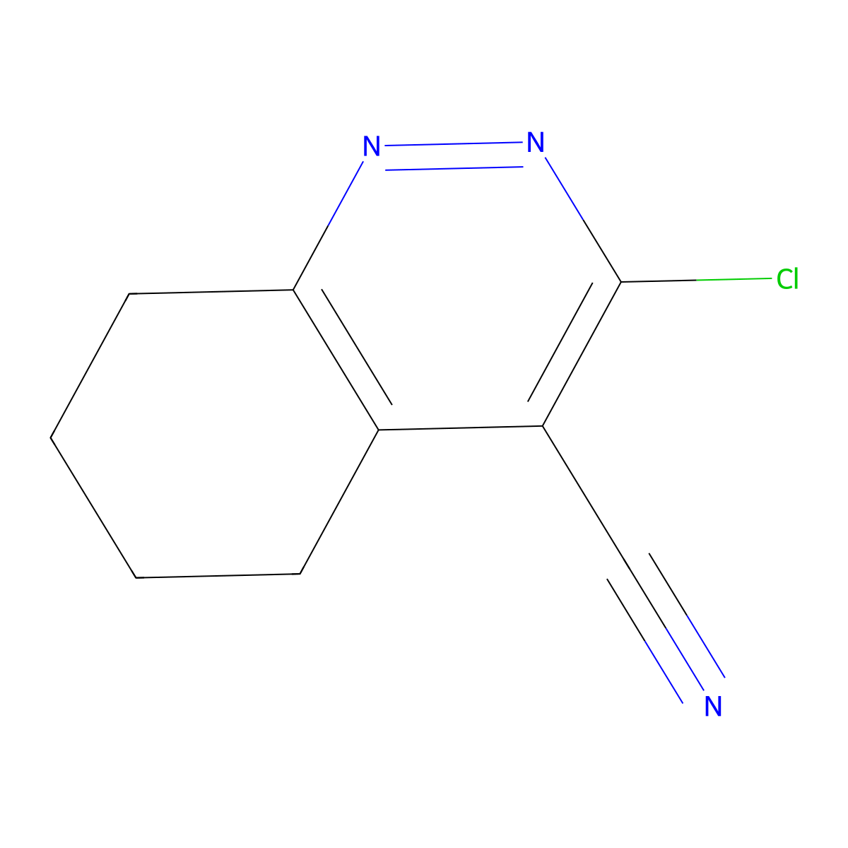 3-Chloro-5,6,7,8-tetrahydrocinnoline-4-carbonitrile molecular structure, CAS 200413-10-1