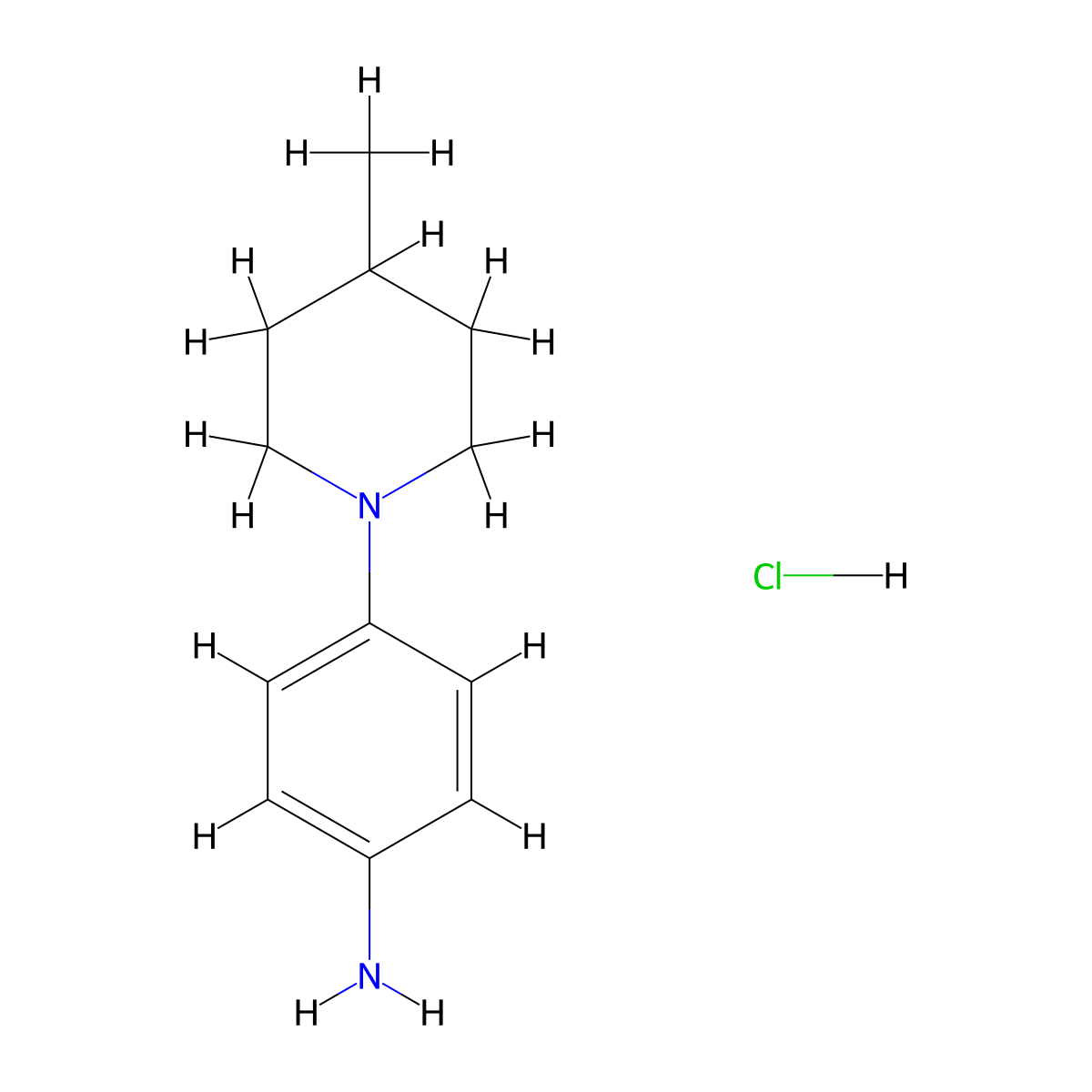 4-(4-Methylpiperidin-1-yl)aniline hydrochloride molecular structure, CAS 200417-21-6