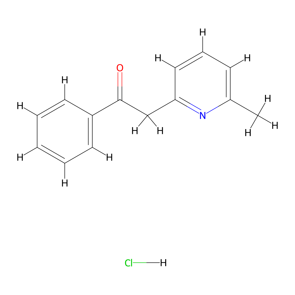 2-(6-Methylpyridin-2-yl)-1-phenylethanone hydrochloride molecular structure, CAS 200417-36-3