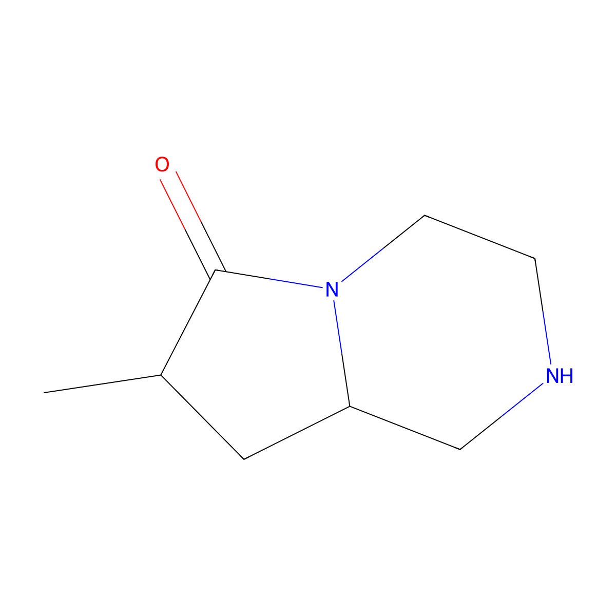 7-Methyl-octahydropyrrolo(1,2-a)piperazin-6-one molecular structure, CAS 200418-23-1