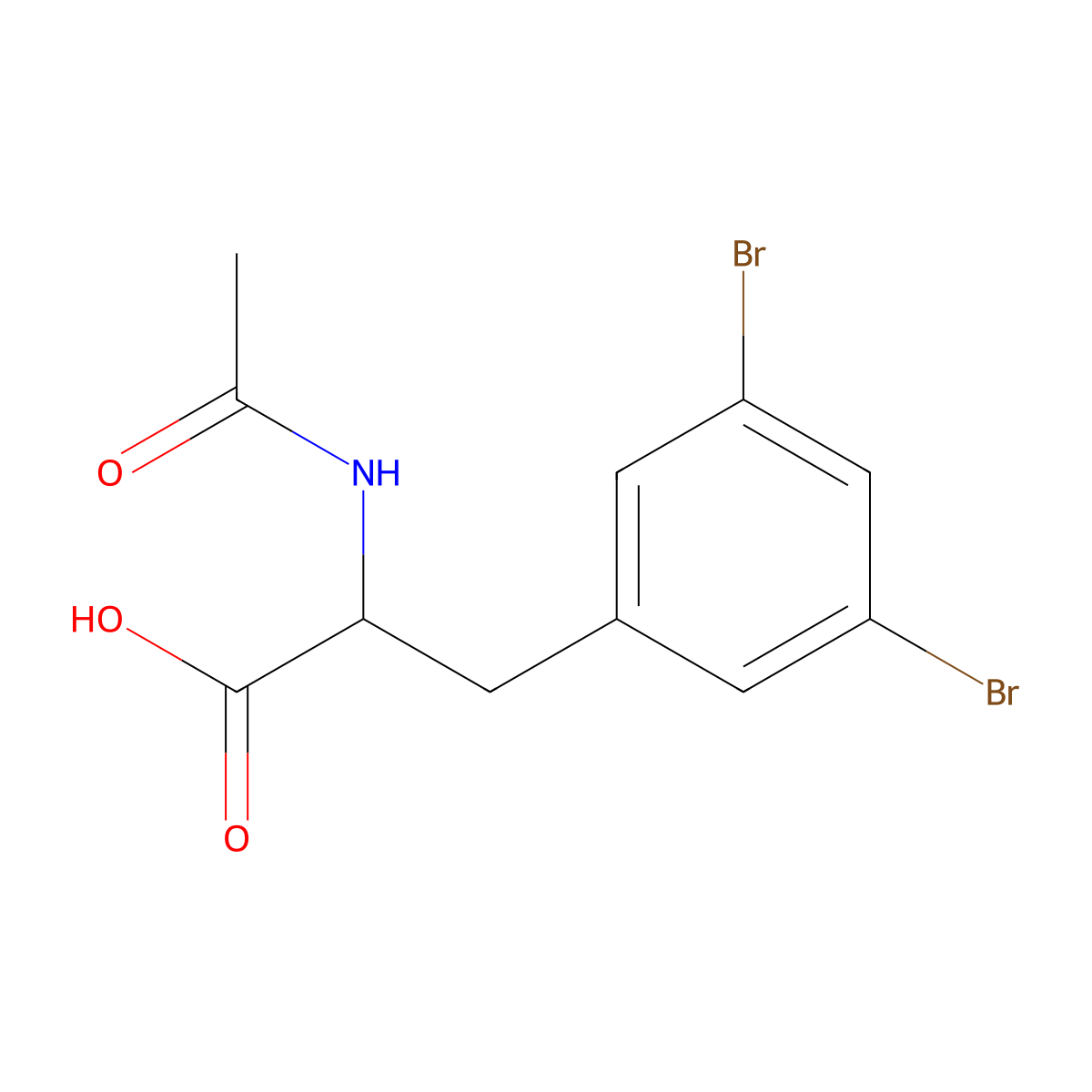 3-(3,5-Dibromophenyl)-2-acetamidopropanoic acid molecular structure, CAS 2004180-12-3