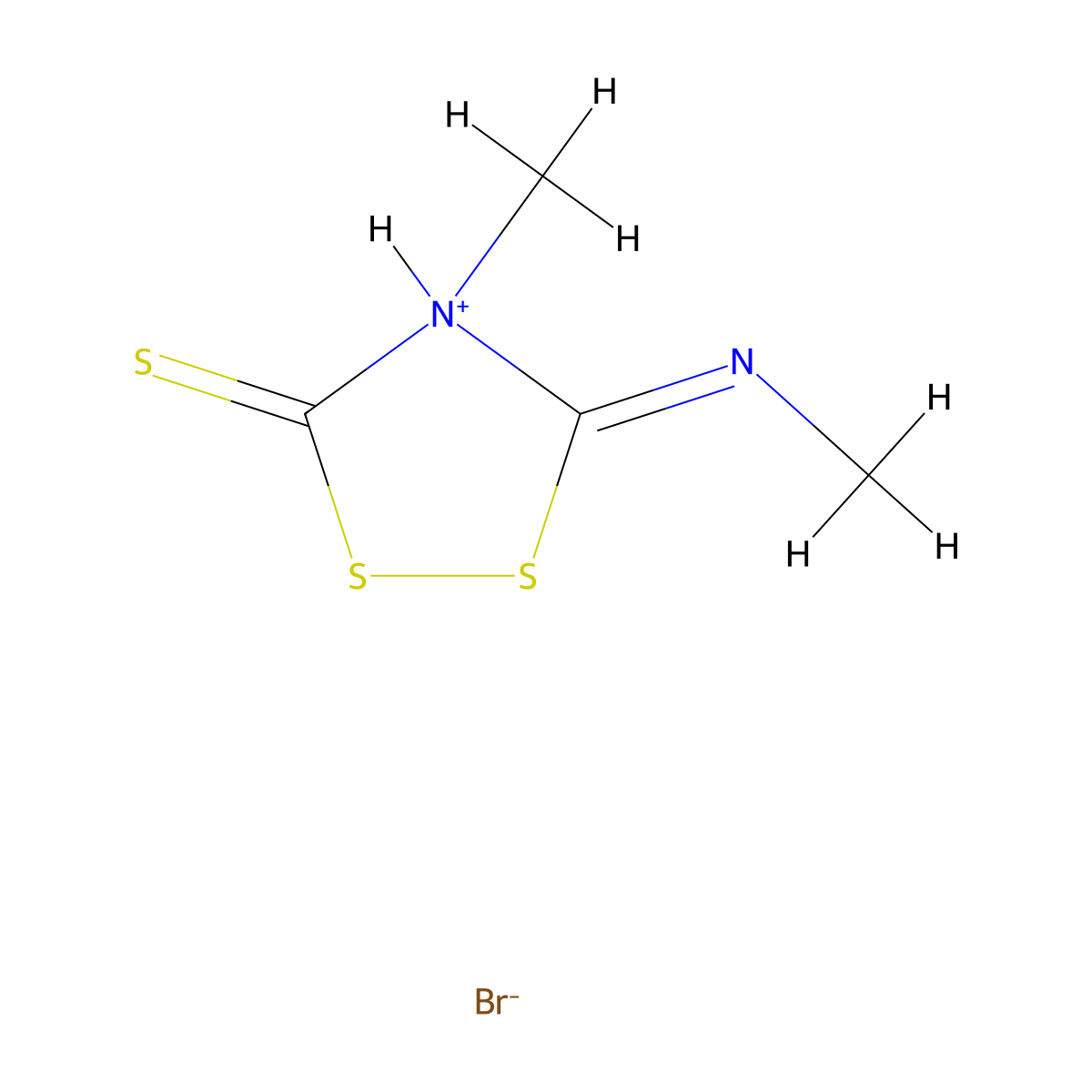 4-Methyl-5-methylimino-1,2,4-dithiazolidine-3-thione monohydrobromide molecular structure, CAS 20042-86-8