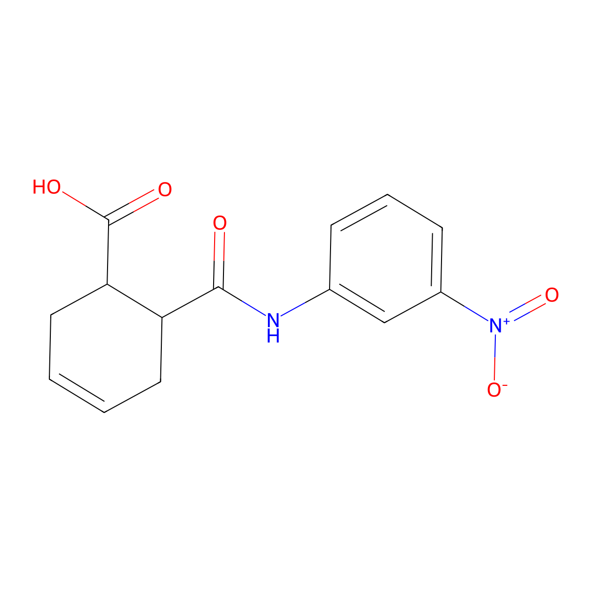 6-[(3-Nitrophenyl)carbamoyl]cyclohex-3-ene-1-carboxylic acid molecular structure, CAS 200422-30-6