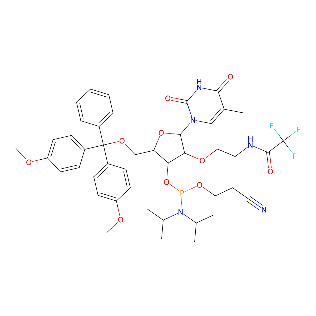 2-TFA-AE T amidite molecular structure, CAS 200423-98-9