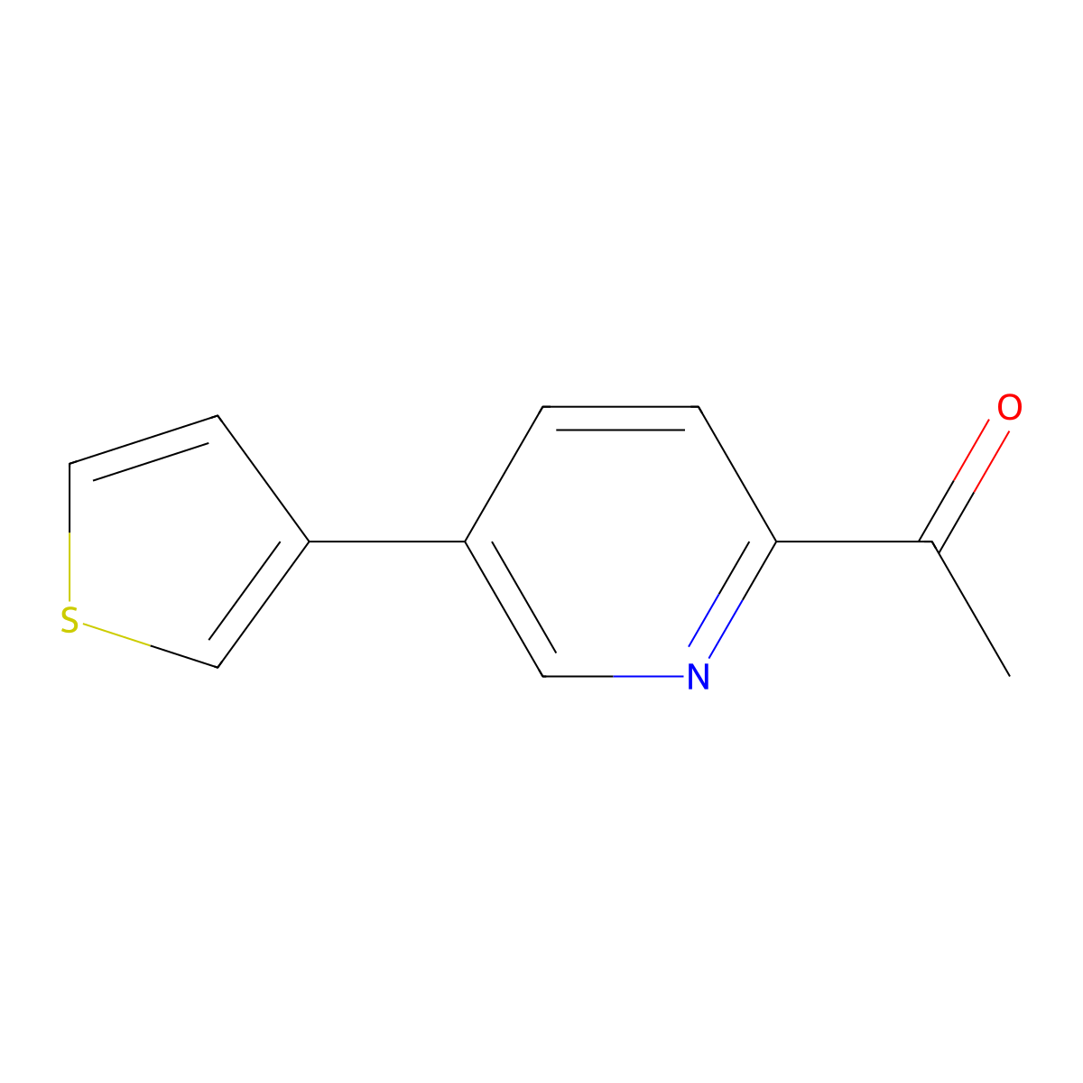 1-(5-(Thiophen-3-yl)pyridin-2-yl)ethanone molecular structure, CAS 2004233-78-5