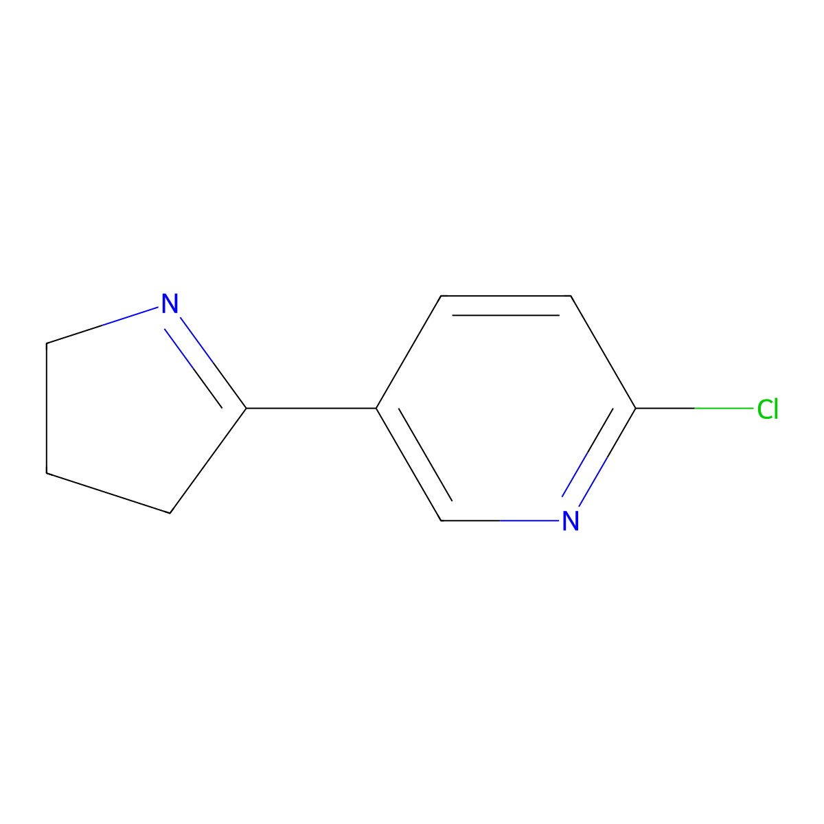2-chloro-5-(3,4-dihydro-2H-pyrrol-5-yl)pyridine molecular structure, CAS 200428-13-3