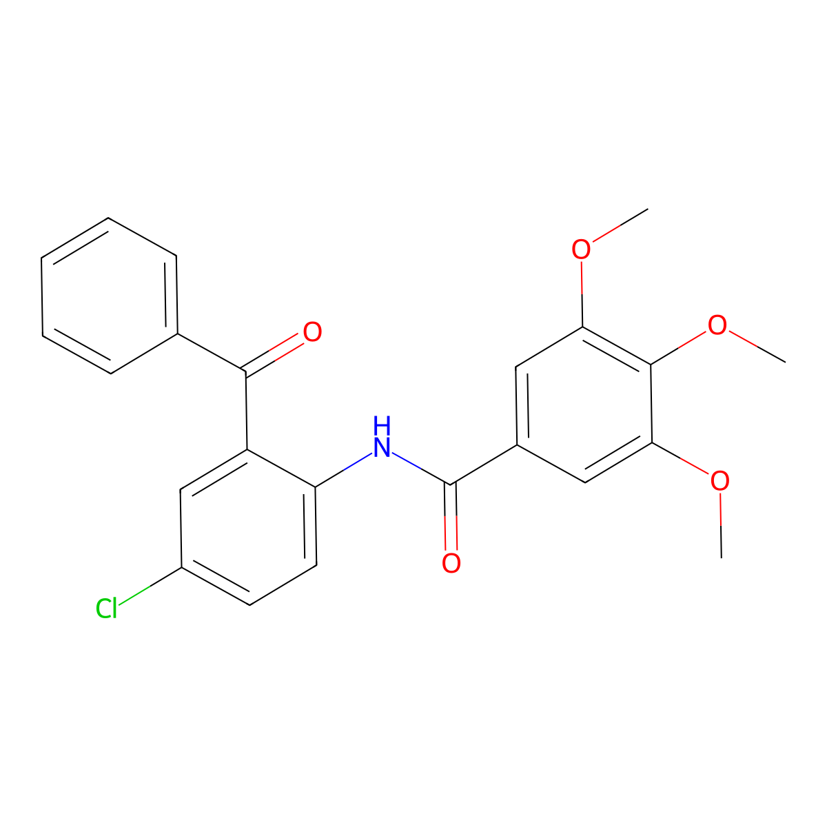 N-(2-benzoyl-4-chlorophenyl)-3,4,5-trimethoxybenzamide molecular structure, CAS 20043-51-0