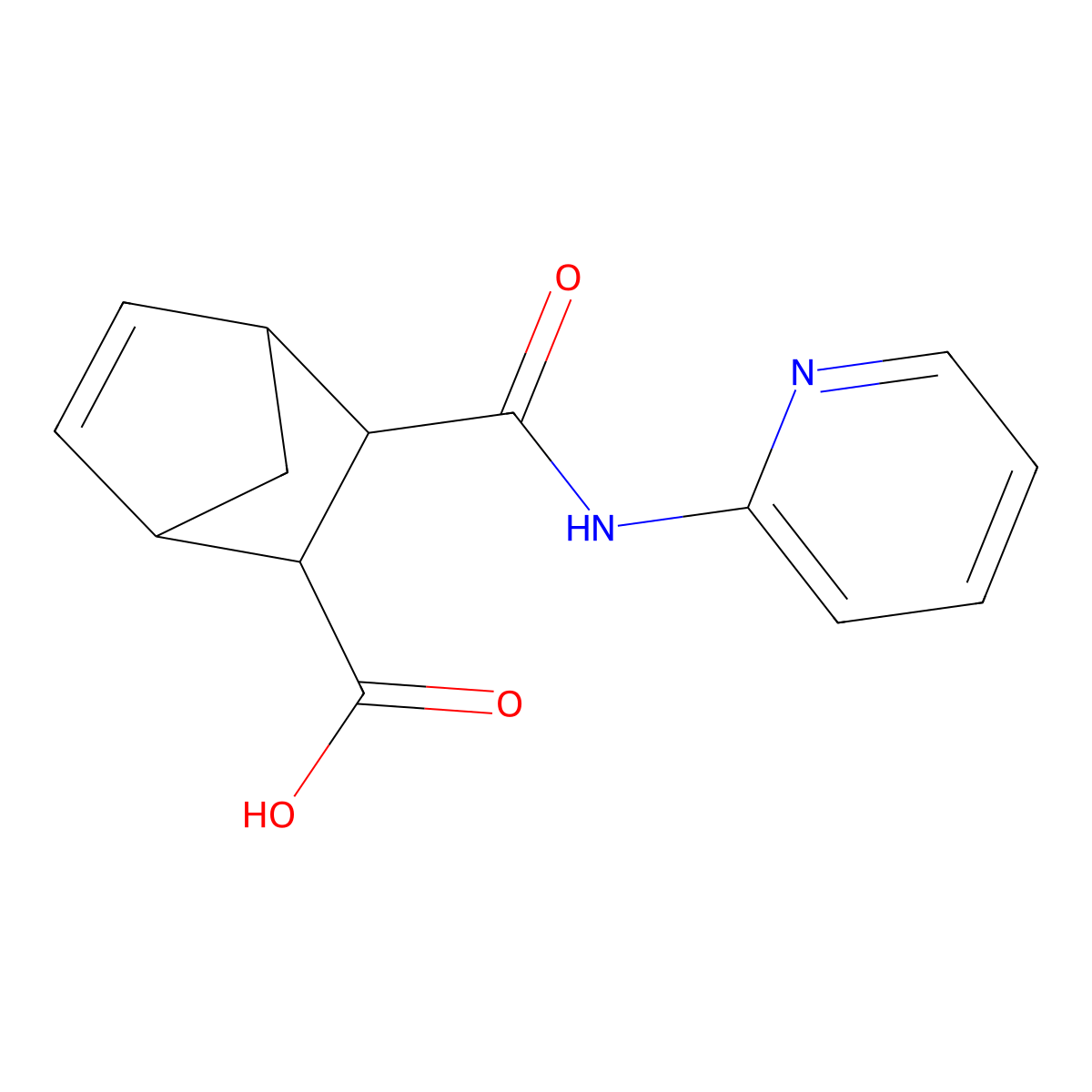 2-(Pyridin-2-ylcarbamoyl)bicyclo[2.2.1]hept-5-ene-3-carboxylic acid molecular structure, CAS 200431-53-4