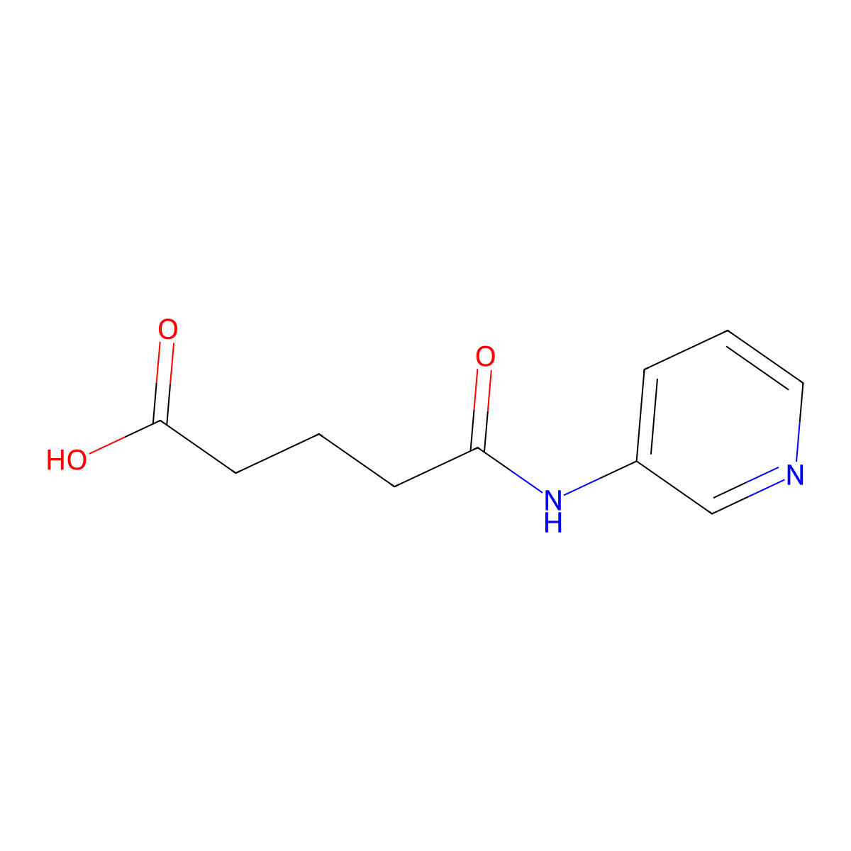 5-Oxo-5-(pyridin-3-ylamino)pentanoic acid molecular structure, CAS 200431-93-2