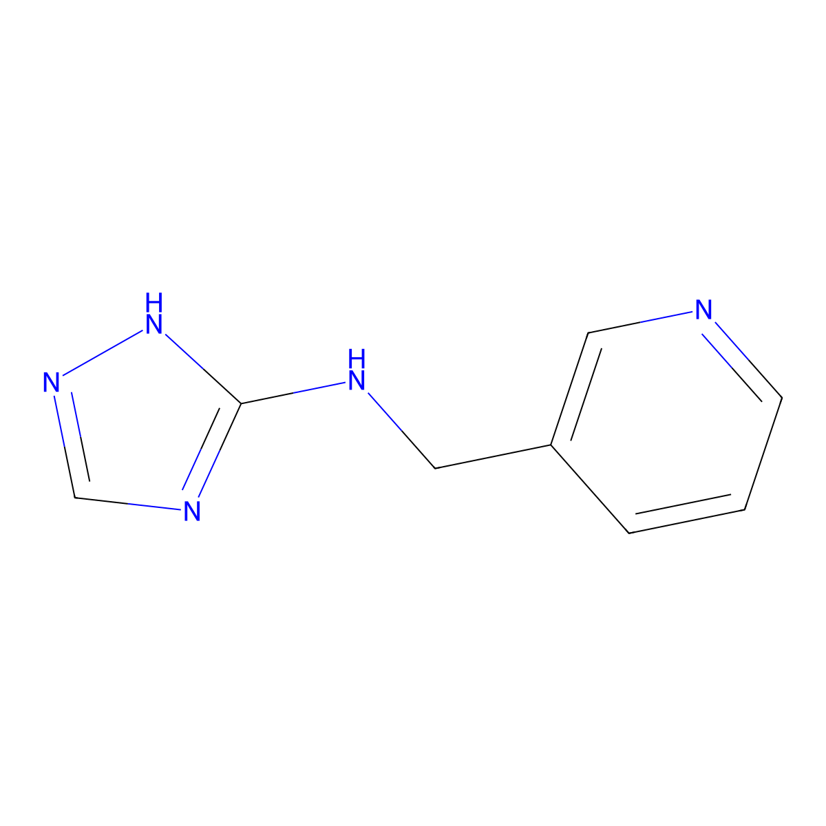 N-(pyridin-3-ylmethyl)-1H-1,2,4-triazol-5-amine molecular structure, CAS 200431-98-7