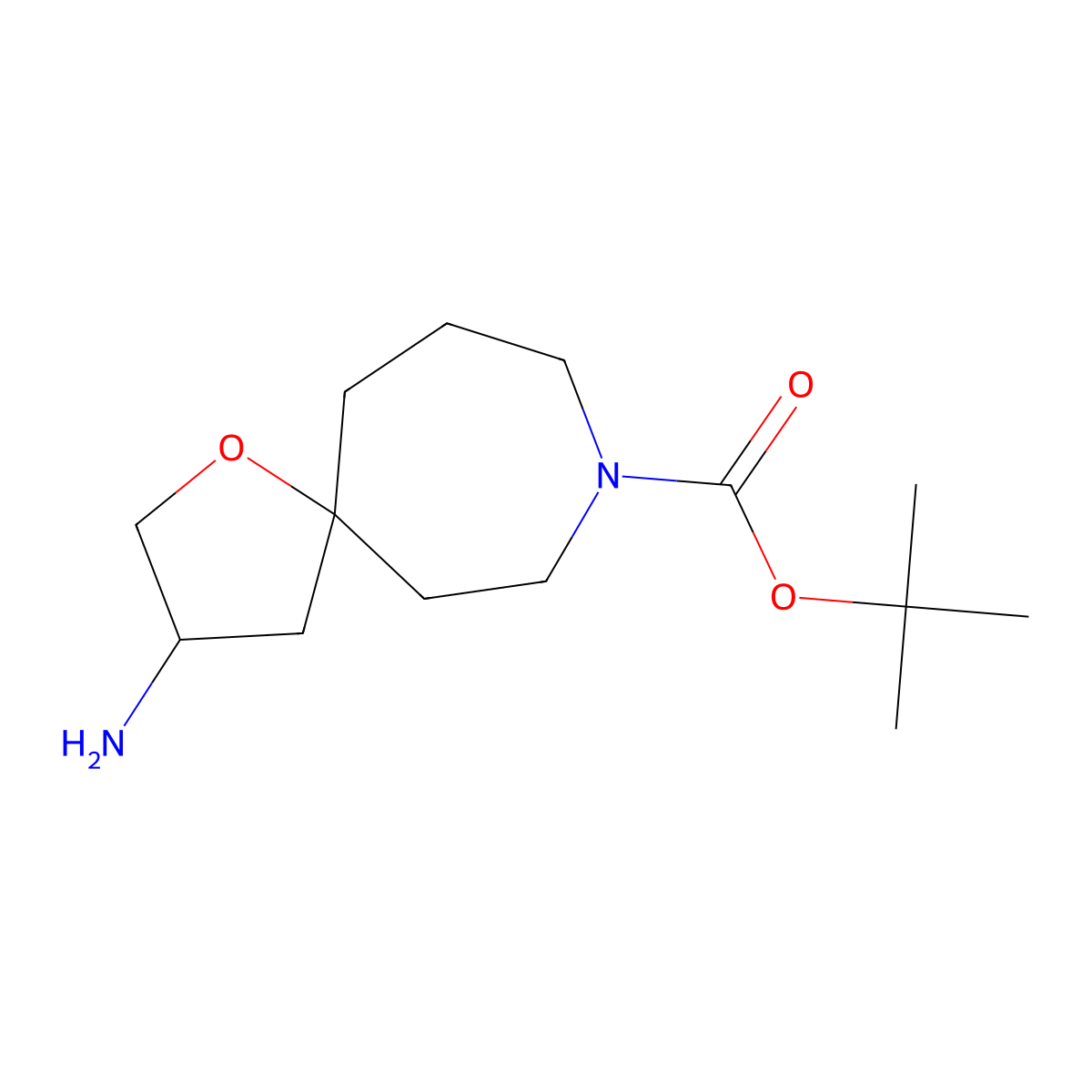 Tert-butyl 3-amino-1-oxa-8-azaspiro[4.6]undecane-8-carboxylate molecular structure, CAS 2004323-46-8
