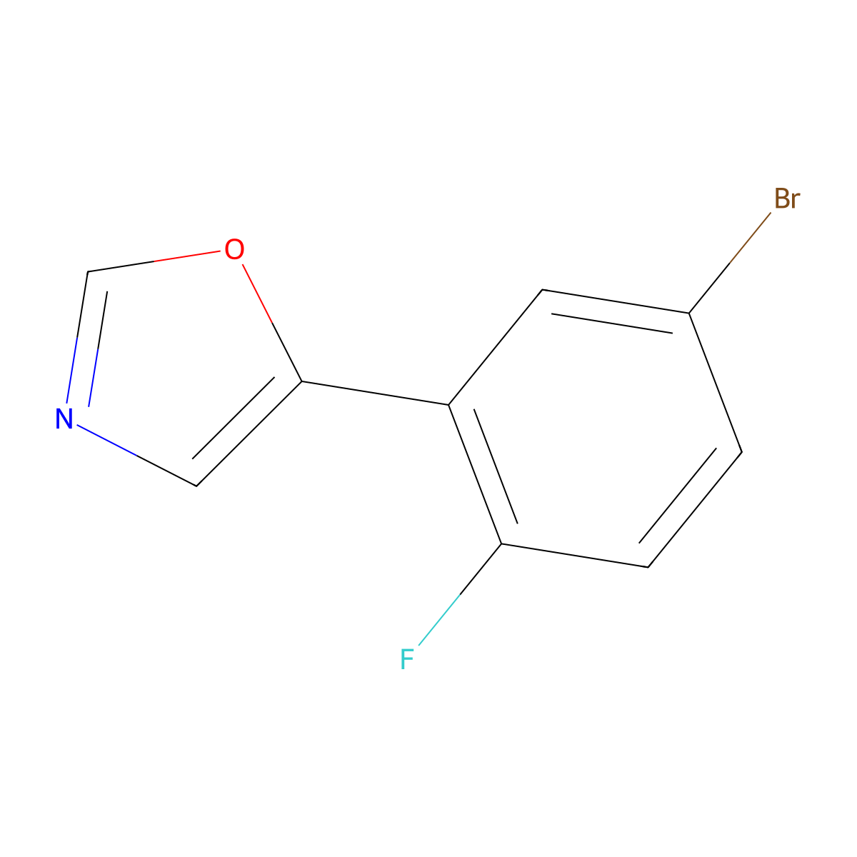5-(5-Bromo-2-fluorophenyl)-1,3-oxazole molecular structure, CAS 2004344-71-0