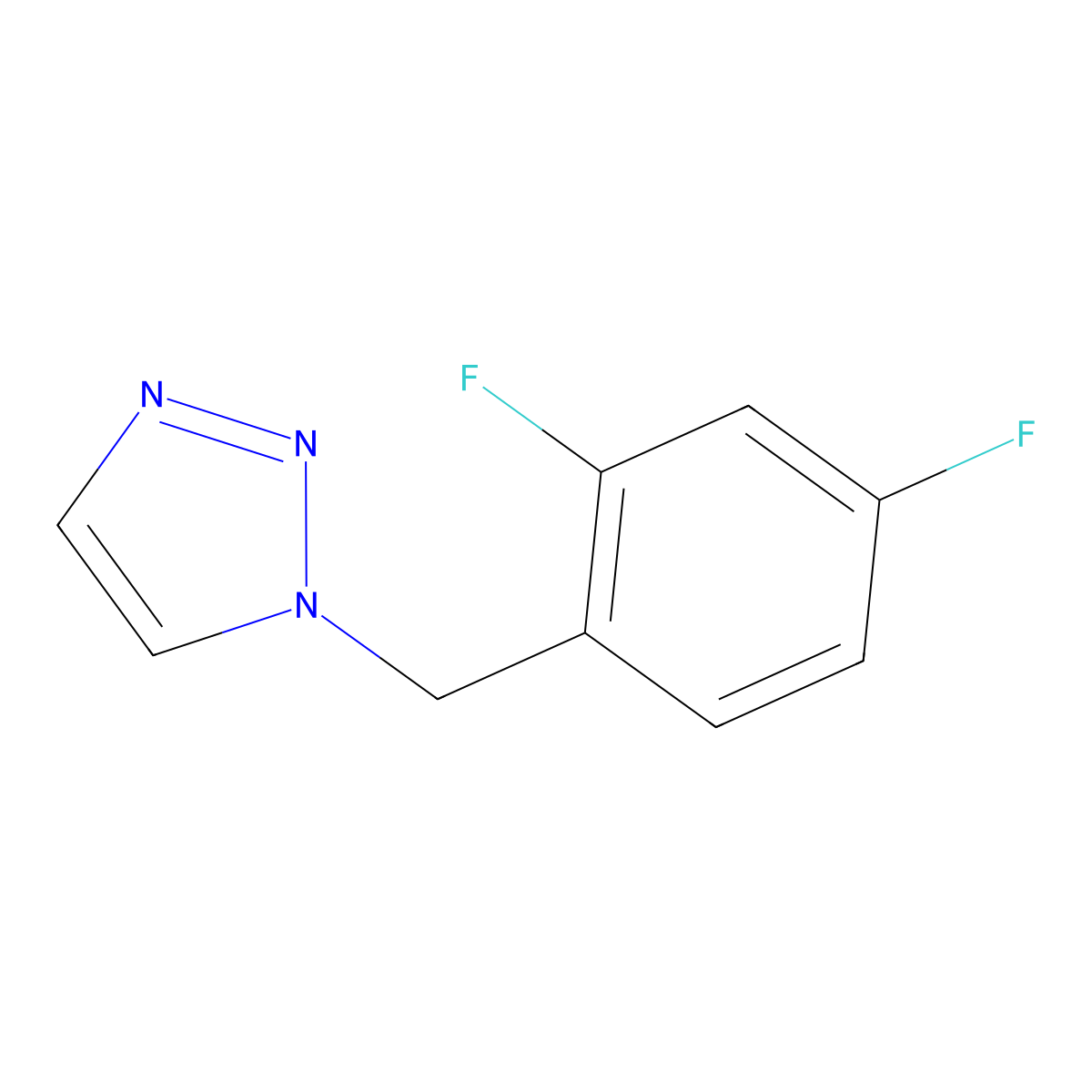 1-[(2,4-Difluorophenyl)methyl]triazole molecular structure, CAS 2004360-43-2