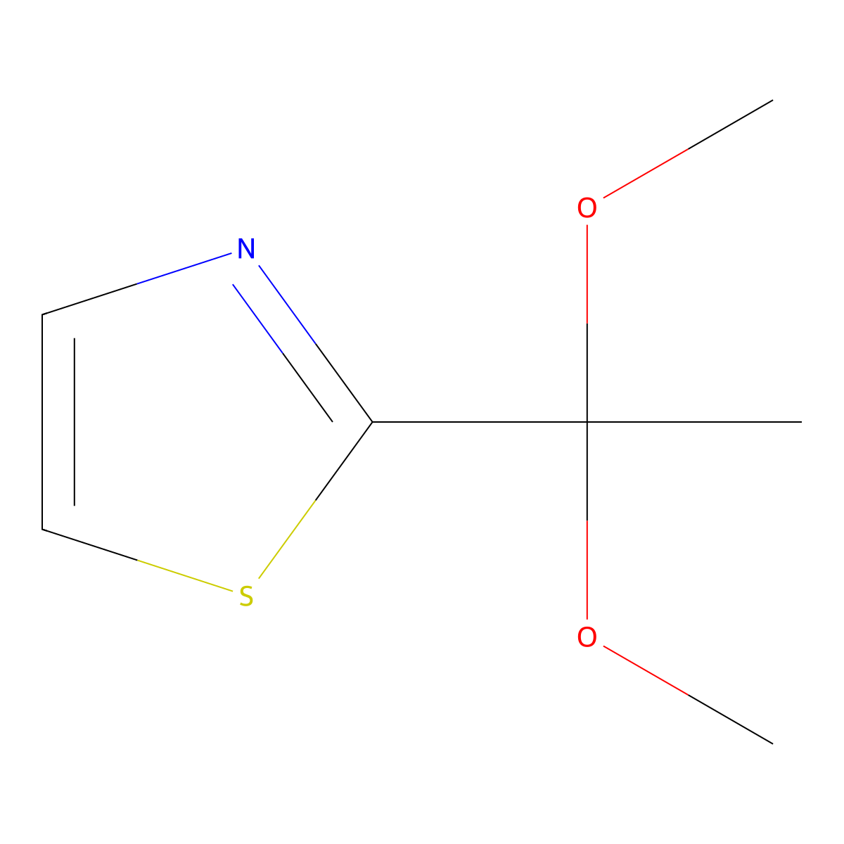 2-(1,1-Dimethoxyethyl)thiazole molecular structure, CAS 200440-13-7