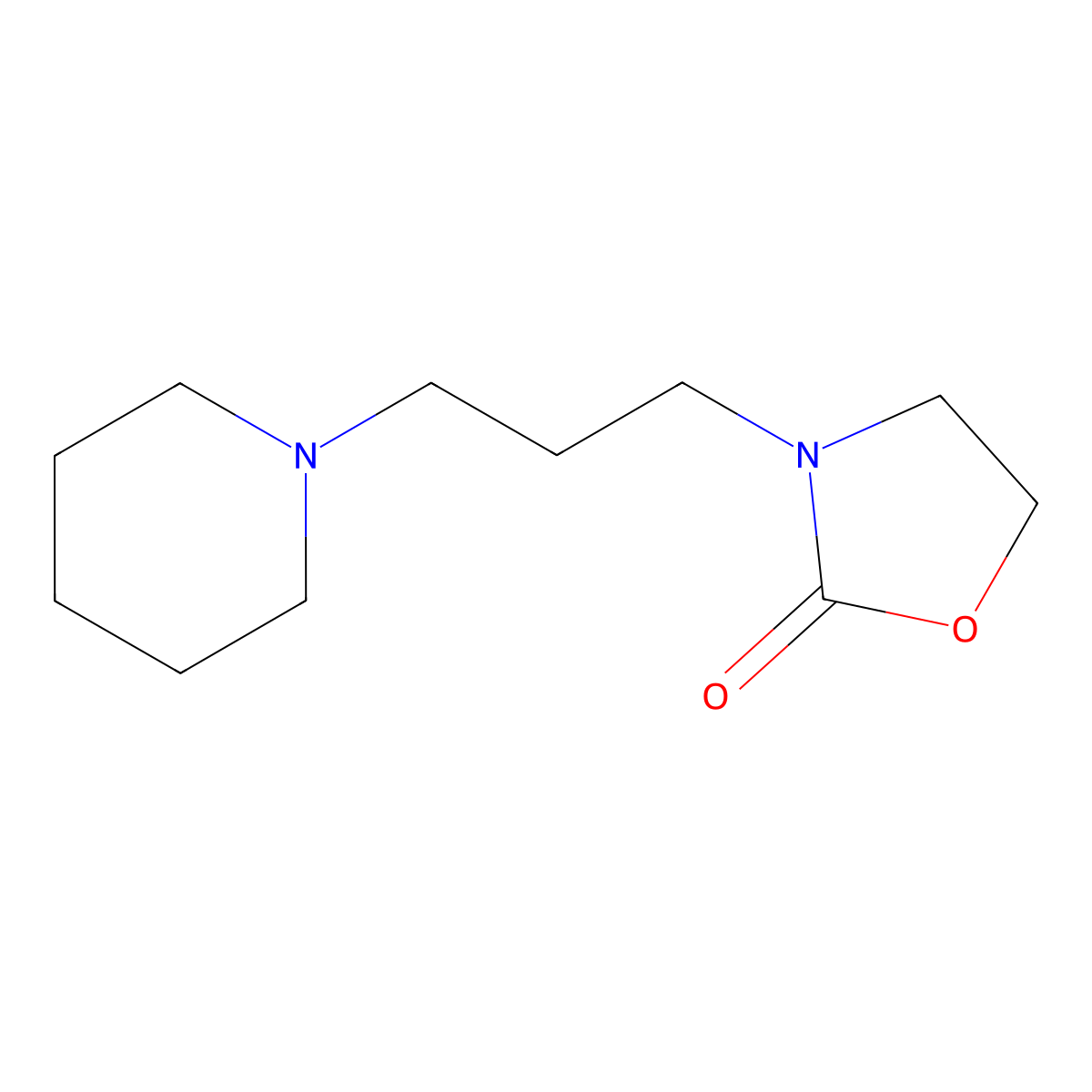 3-(3-(Piperidin-1-yl)propyl)-1,3-oxazolidin-2-one molecular structure, CAS 2004404-03-7