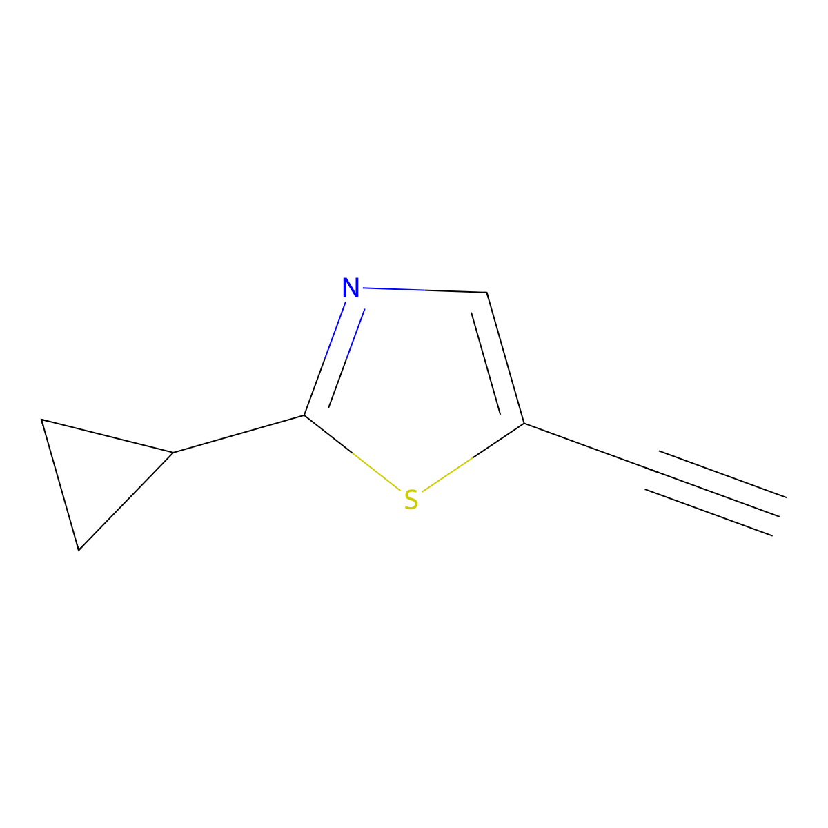 2-Cyclopropyl-5-ethynyl-1,3-thiazole molecular structure, CAS 2004482-11-3