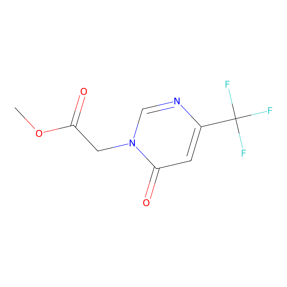 Methyl 2-(6-oxo-4-(trifluoromethyl)pyrimidin-1(6H)-yl)acetate molecular structure, CAS 2004497-81-6