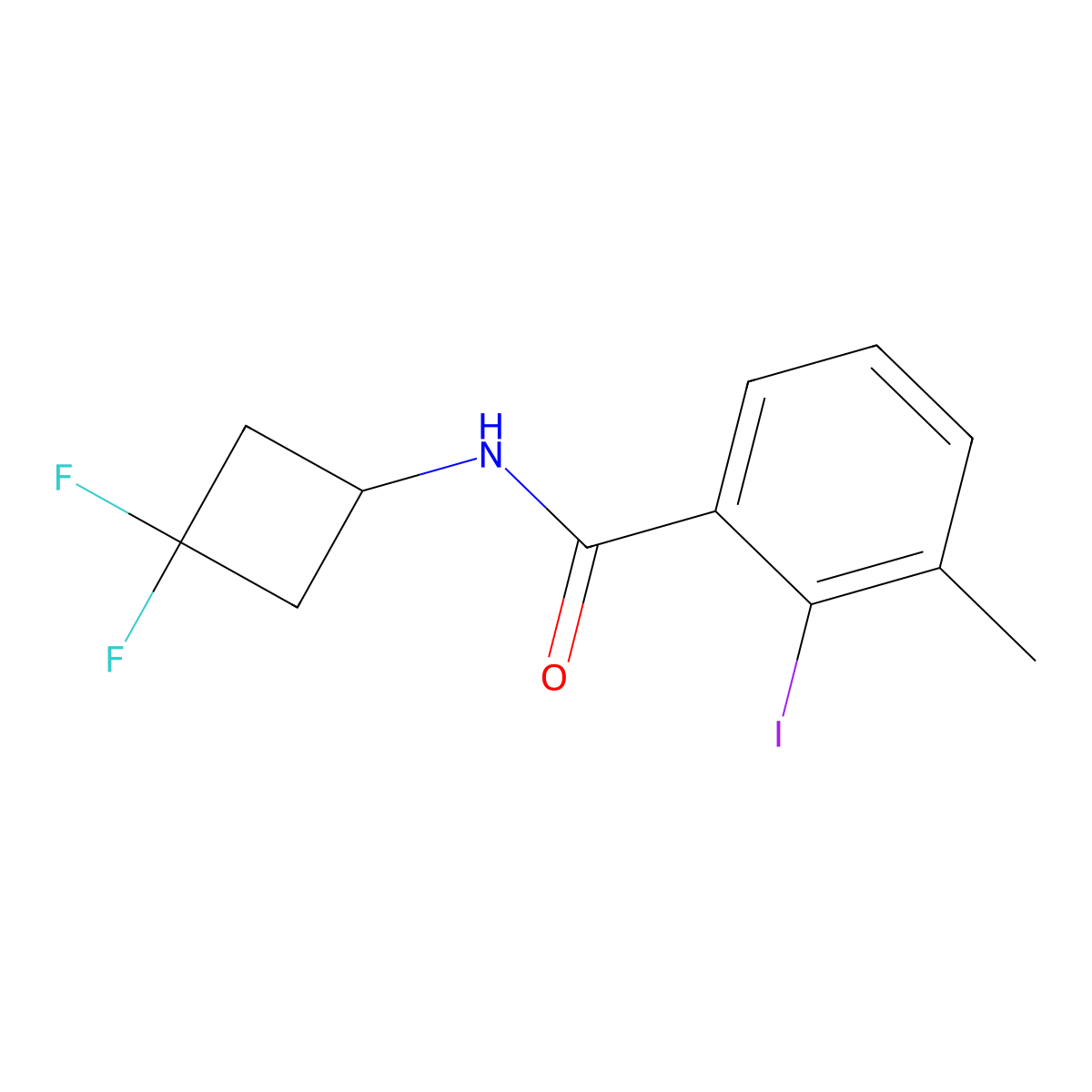 N-(3,3-Difluorocyclobutyl)-2-iodo-3-methylbenzamide molecular structure, CAS 2004515-91-5