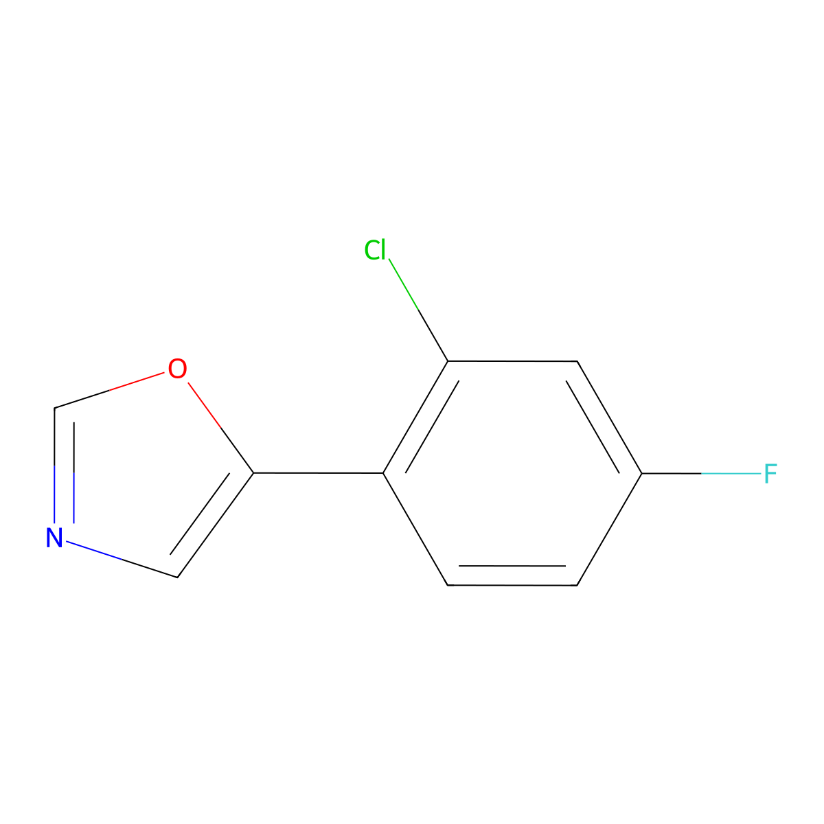 5-(2-Chloro-4-fluorophenyl)-oxazole molecular structure, CAS 2004517-65-9