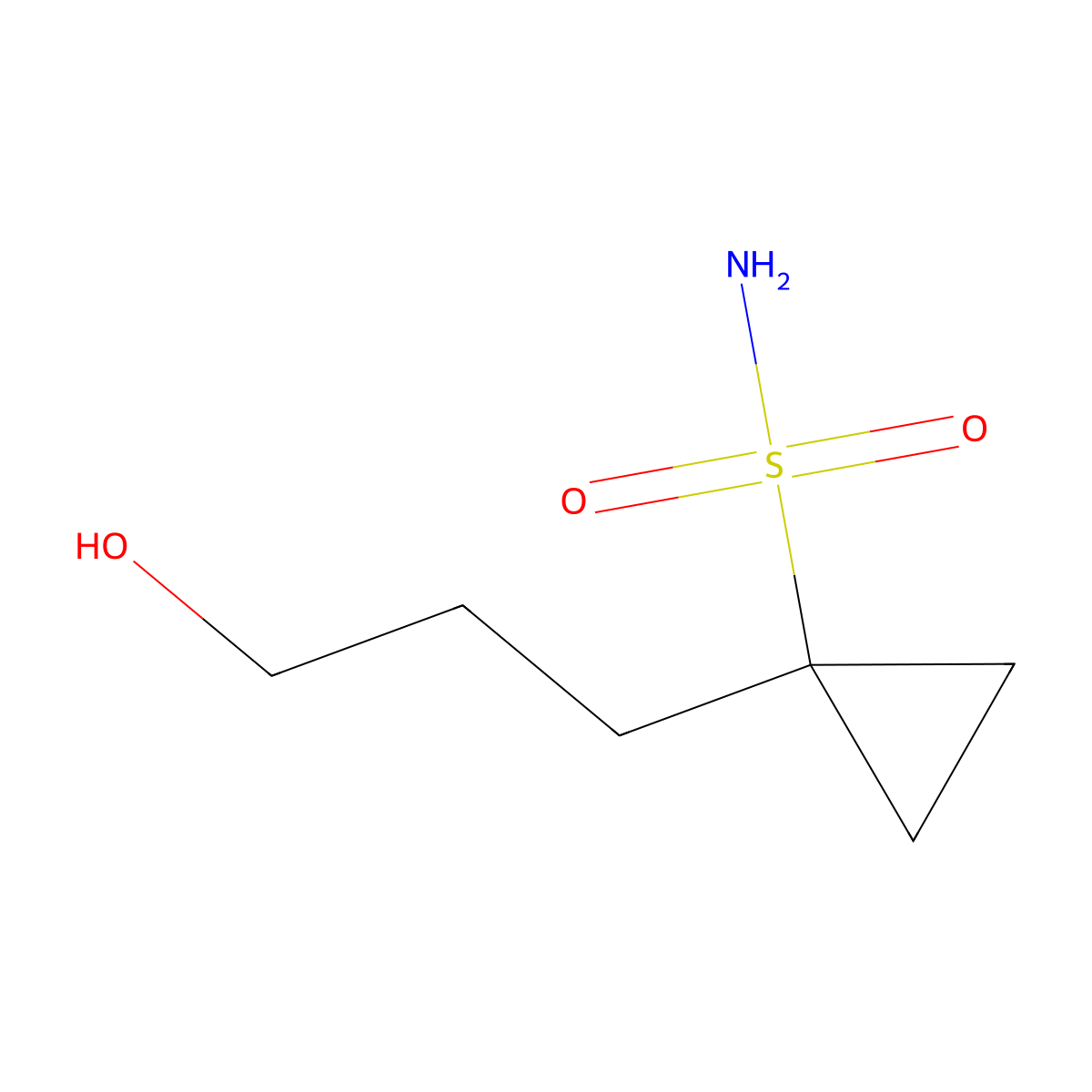 1-(3-Hydroxypropyl)cyclopropane-1-sulfonamide molecular structure, CAS 2004546-95-4
