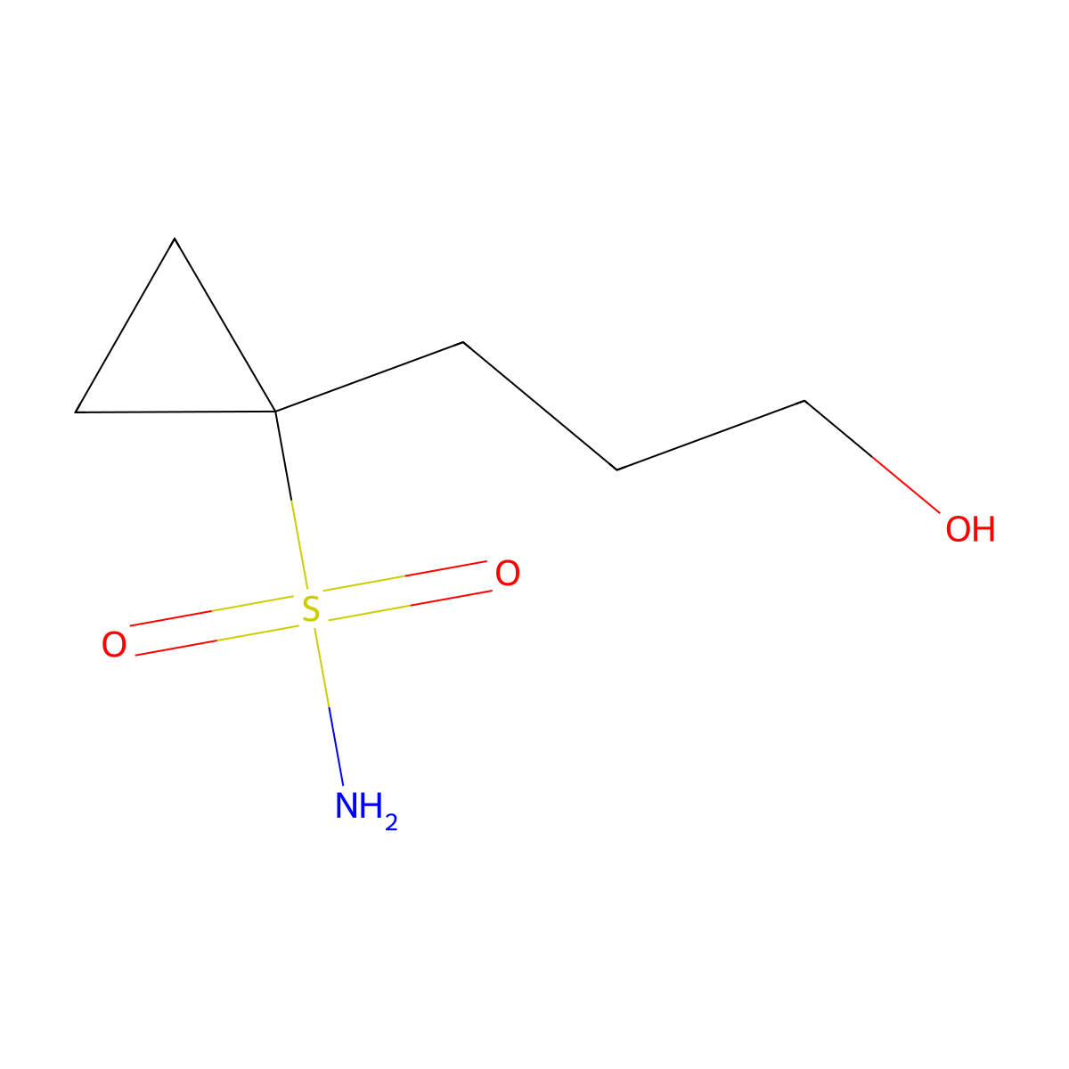 1-(3-Hydroxypropyl)cyclopropane-1-sulfonamide molecular structure, CAS 2004546-95-4