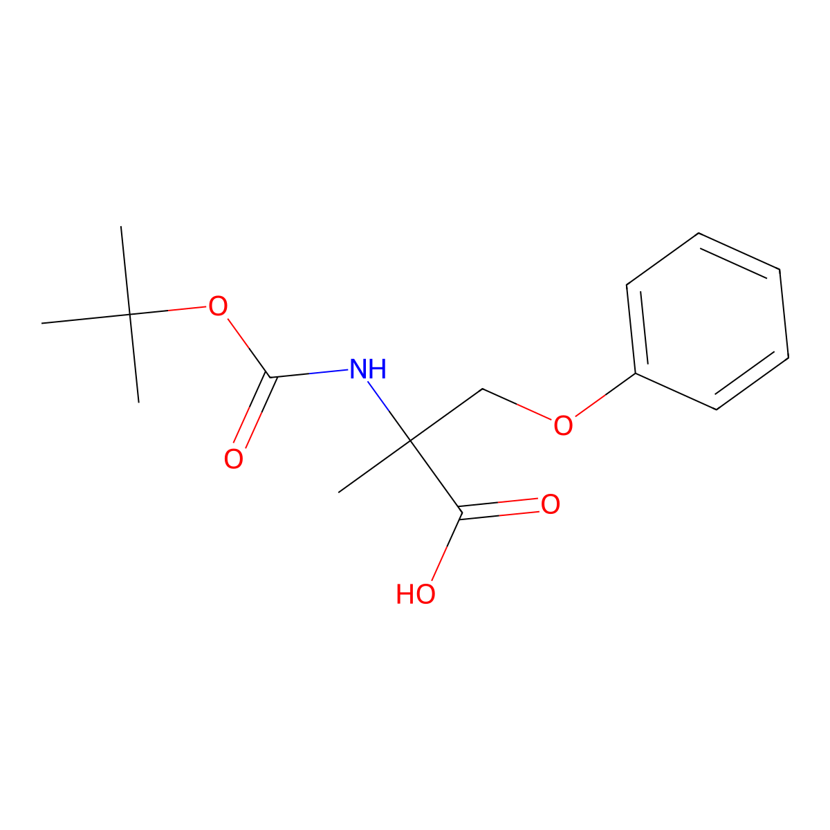 2-{[(Tert-butoxy)carbonyl]amino}-2-methyl-3-phenoxypropanoic acid molecular structure, CAS 2004594-41-4