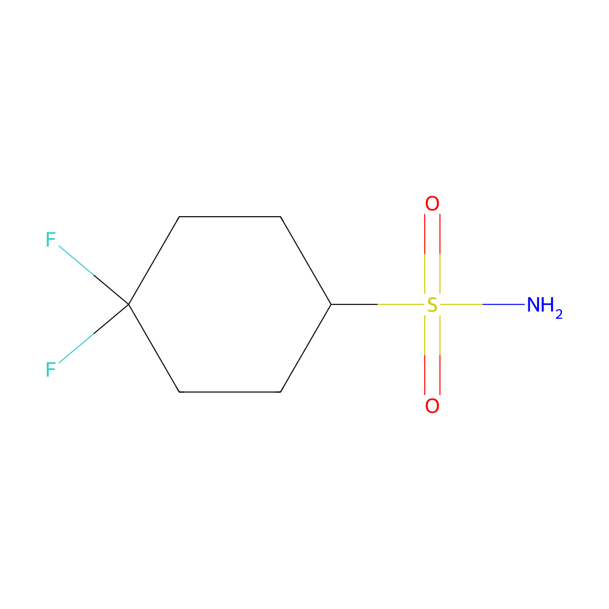 4,4-Difluorocyclohexane-1-sulfonamide molecular structure, CAS 2004597-75-3