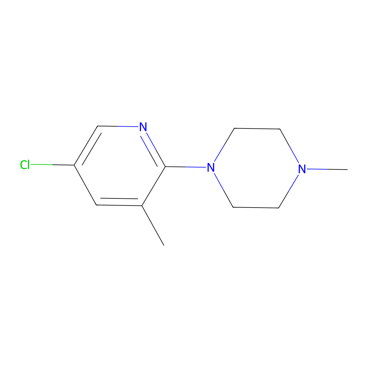 1-(5-Chloro-3-methylpyridin-2-yl)-4-methylpiperazine molecular structure, CAS 2004604-49-1