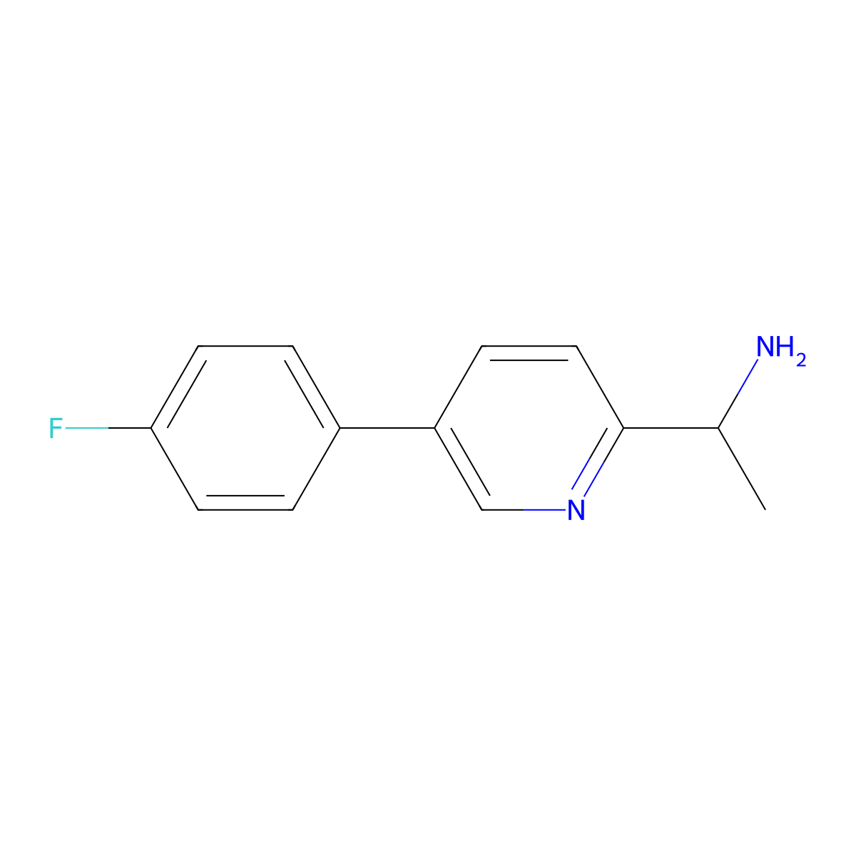 1-[5-(4-Fluoro-phenyl)-pyridin-2-yl]-ethylamine molecular structure, CAS 2004622-52-8