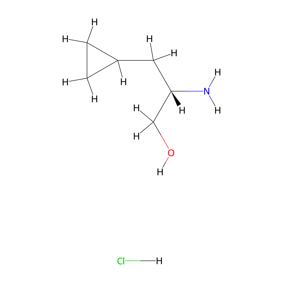 (S)-2-Amino-3-cyclopropylpropan-1-ol hydrochloride molecular structure, CAS 2004677-64-7