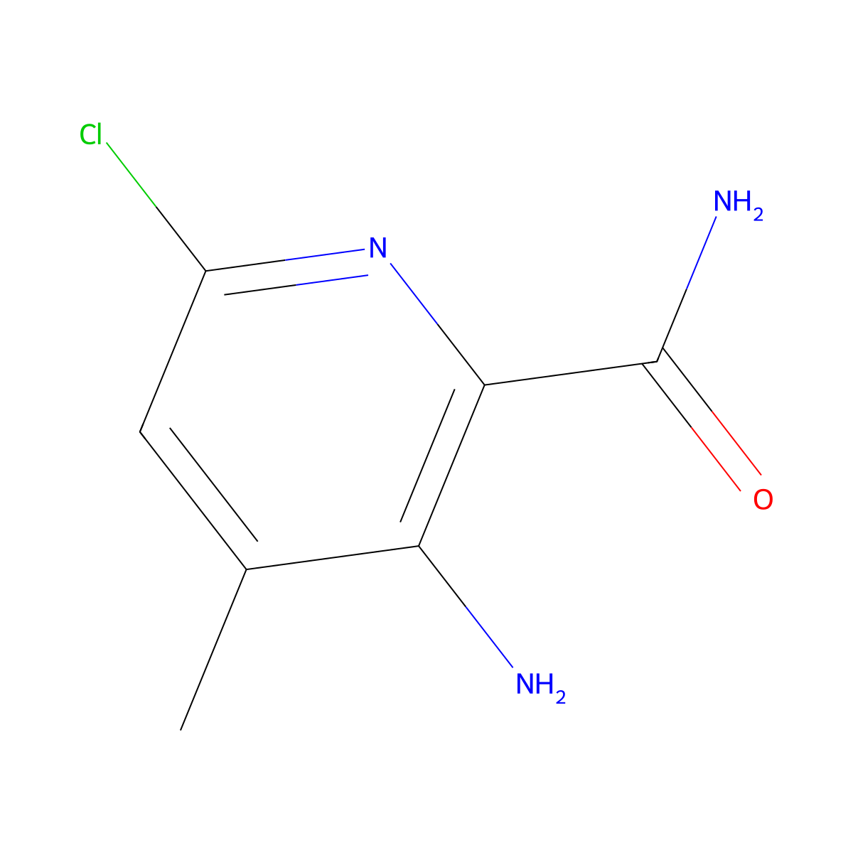 3-Amino-6-chloro-4-methylpyridine-2-carboxamide molecular structure, CAS 2004678-18-4