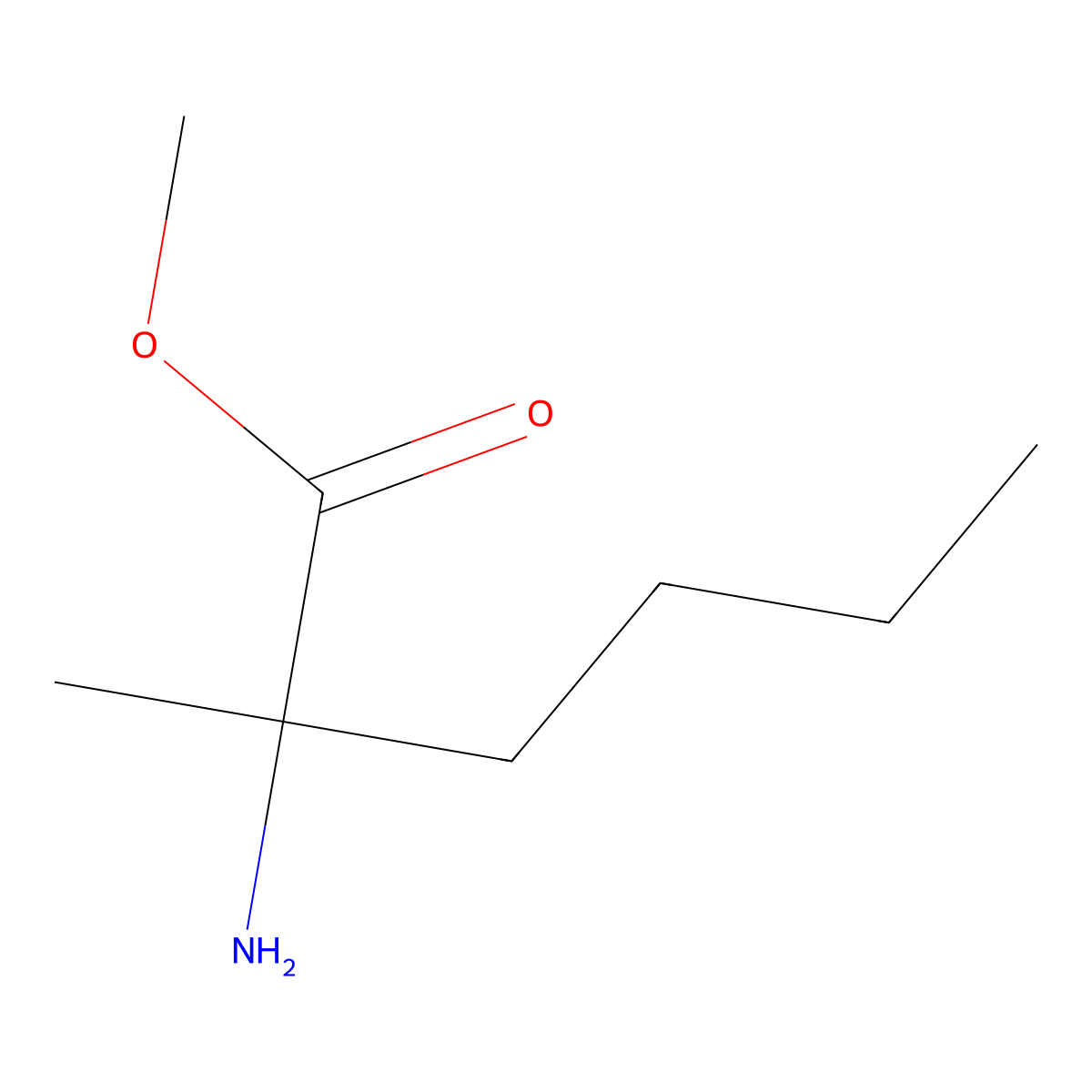 Methyl 2-amino-2-methylhexanoate molecular structure, CAS 2004678-30-0