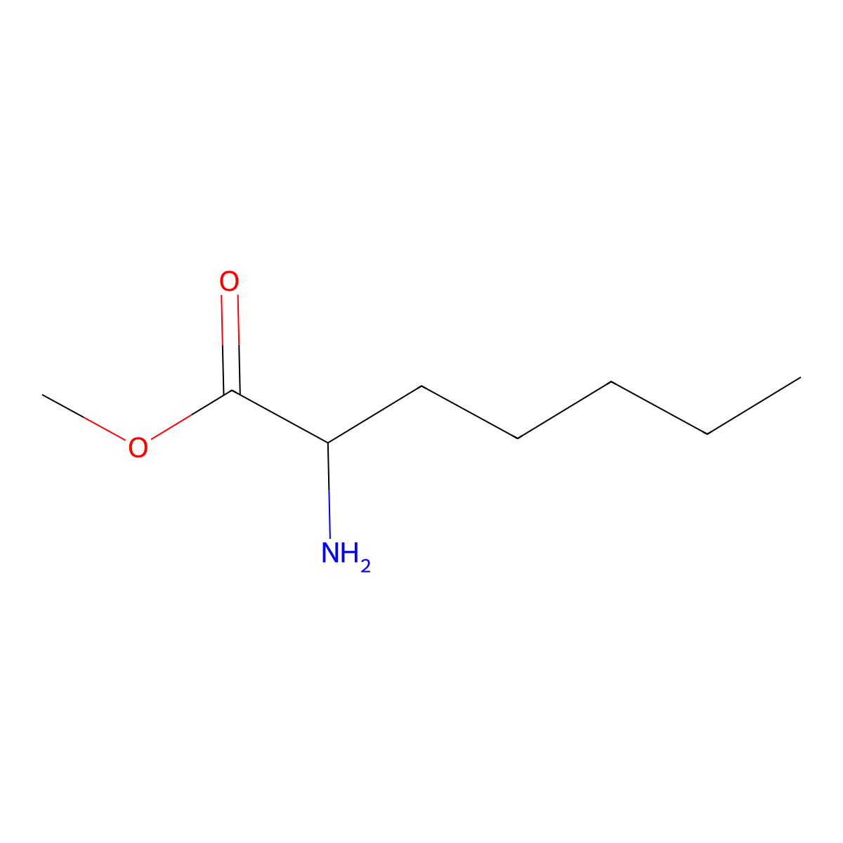 methyl (2R)-2-aminoheptanoate molecular structure, CAS 2004678-50-4