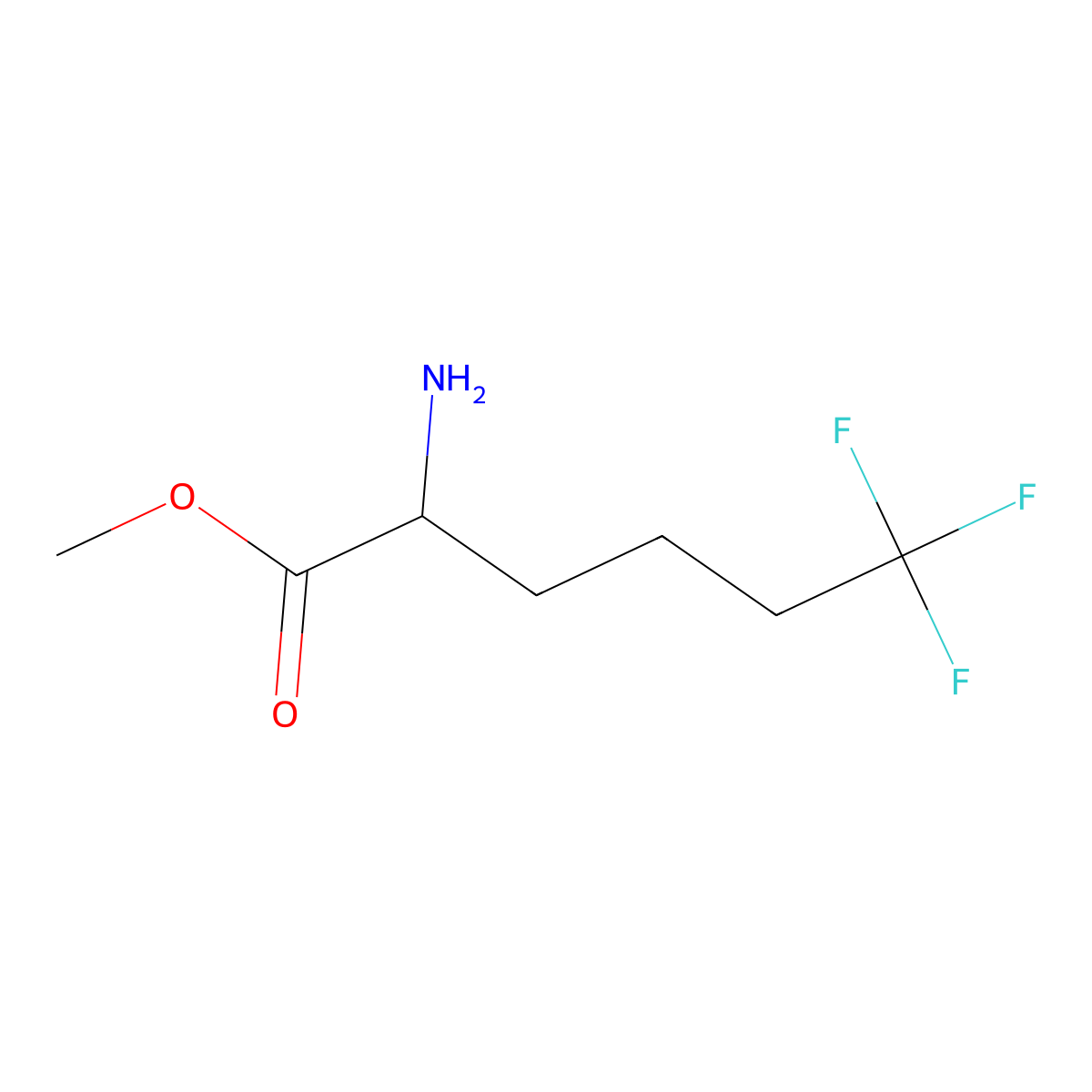 methyl (2R)-2-amino-6,6,6-trifluorohexanoate molecular structure, CAS 2004679-69-8