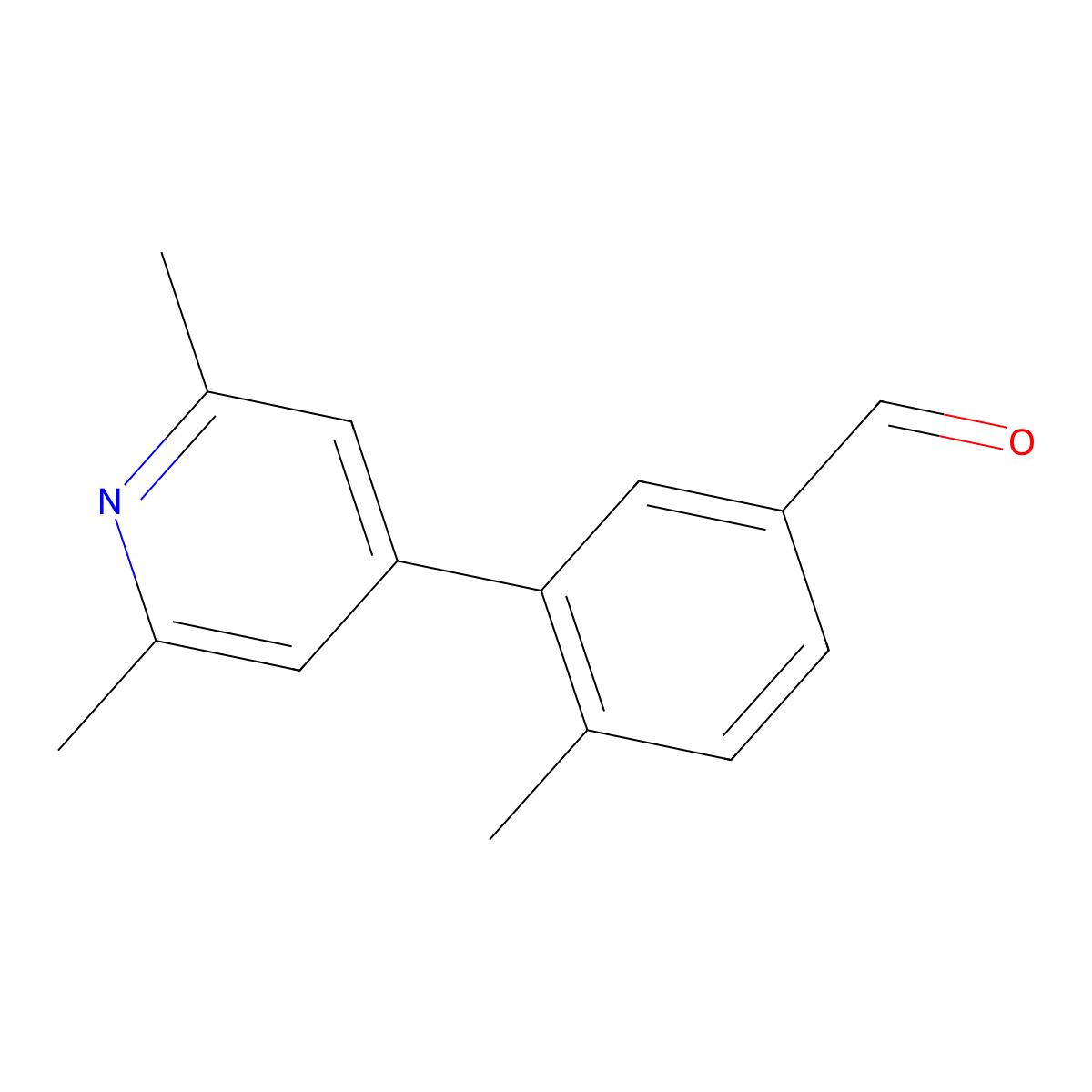 3-(2,6-Dimethyl-4-pyridinyl)-4-methylbenzaldehyde molecular structure, CAS 2004680-55-9