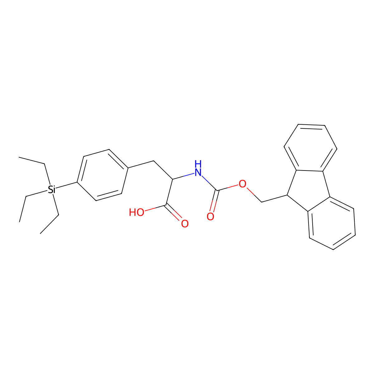 (2S)-2-({[(9H-fluoren-9-yl)methoxy]carbonyl}amino)-3-[4-(triethylsilyl)phenyl]propanoic acid molecular structure, CAS 2004682-73-7