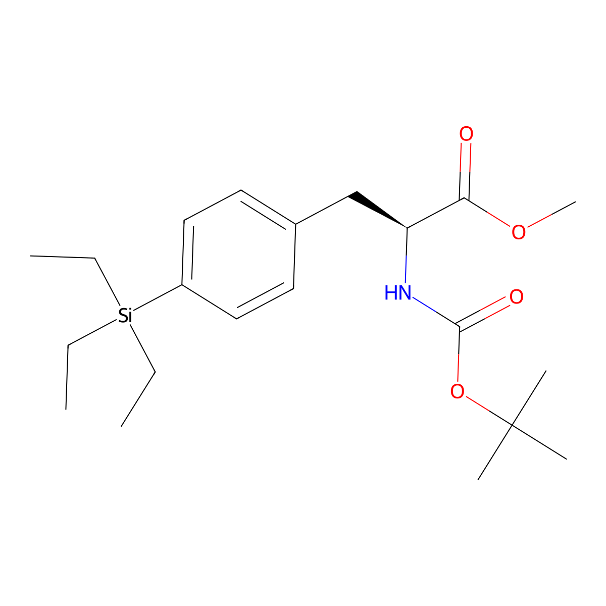 Methyl (S)-2-(Boc-amino)-3-[4-(triethylsilyl)phenyl]propanoate molecular structure, CAS 2004682-74-8