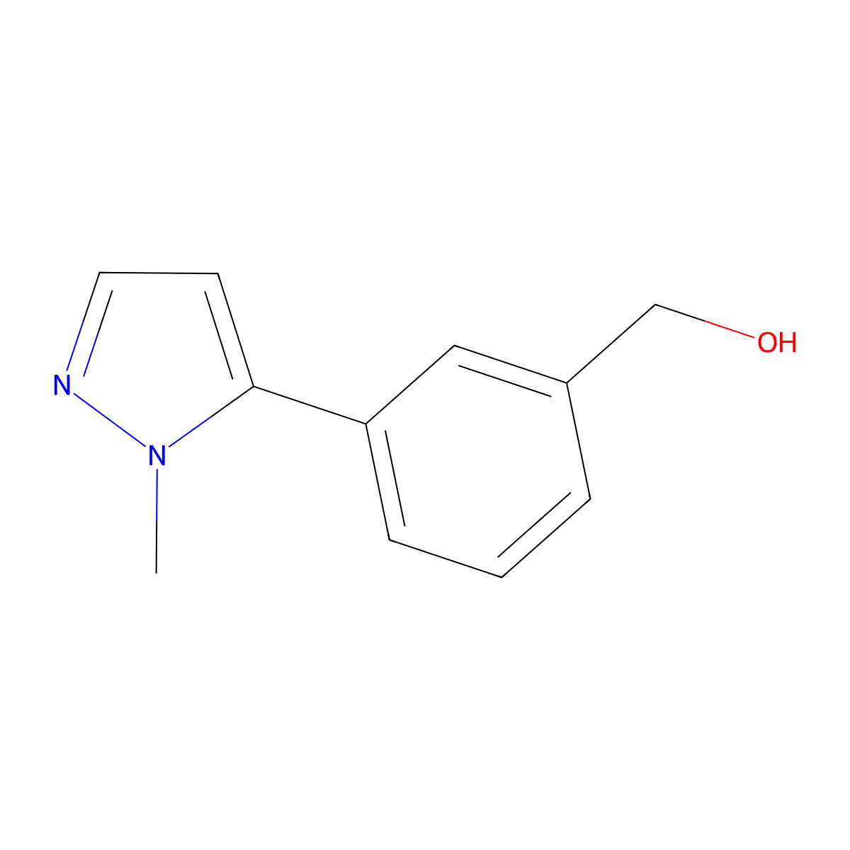 (3-(1-Methyl-1H-pyrazol-5-yl)phenyl)methanol molecular structure, CAS 2004689-88-5