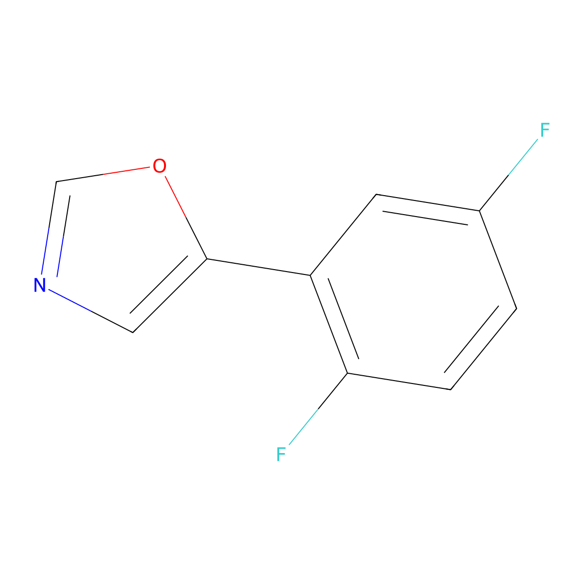 5-(2,5-Difluorophenyl)-1,3-oxazole molecular structure, CAS 2004718-99-2