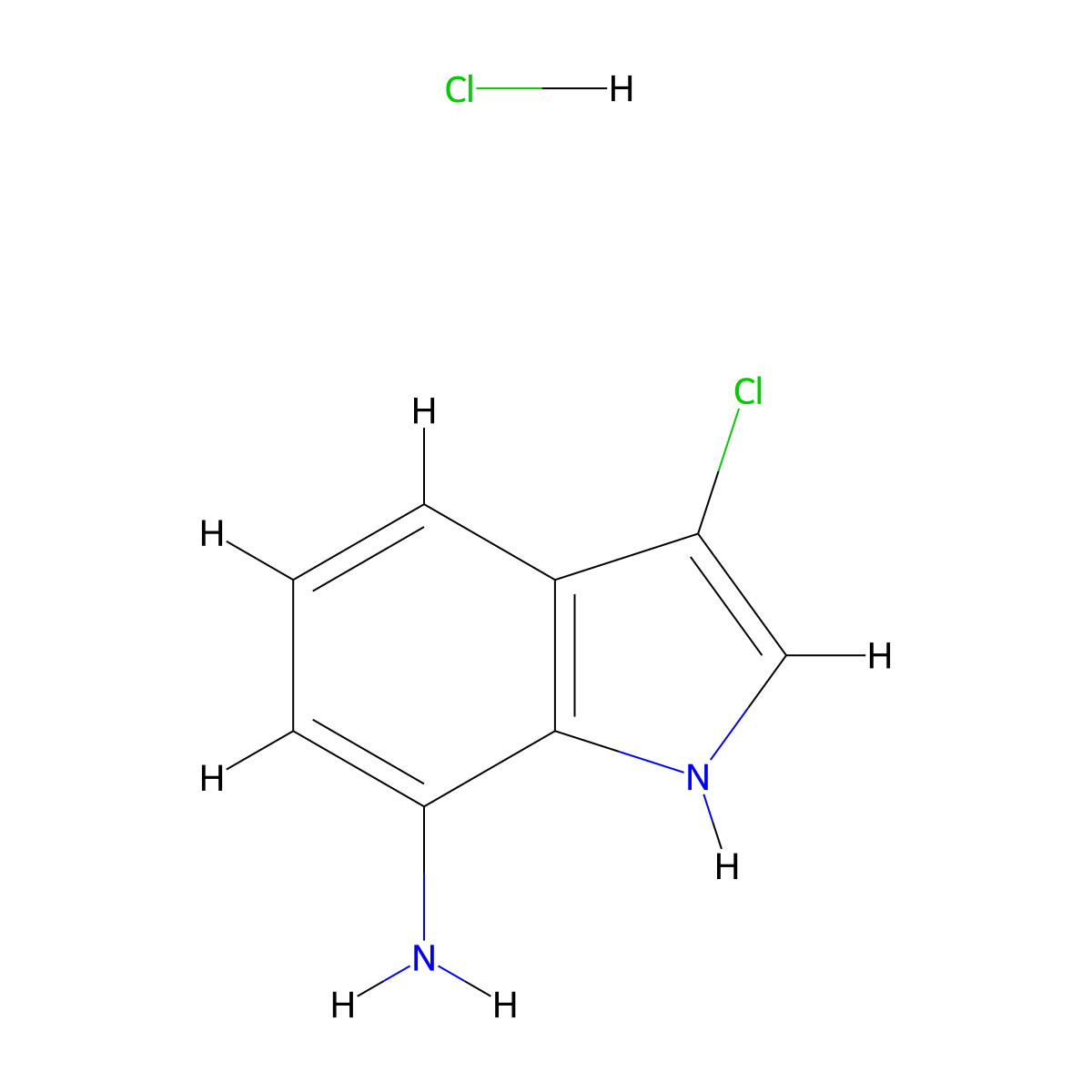 3-chloro-1H-indol-7-amine hydrochloride molecular structure, CAS 200482-54-8