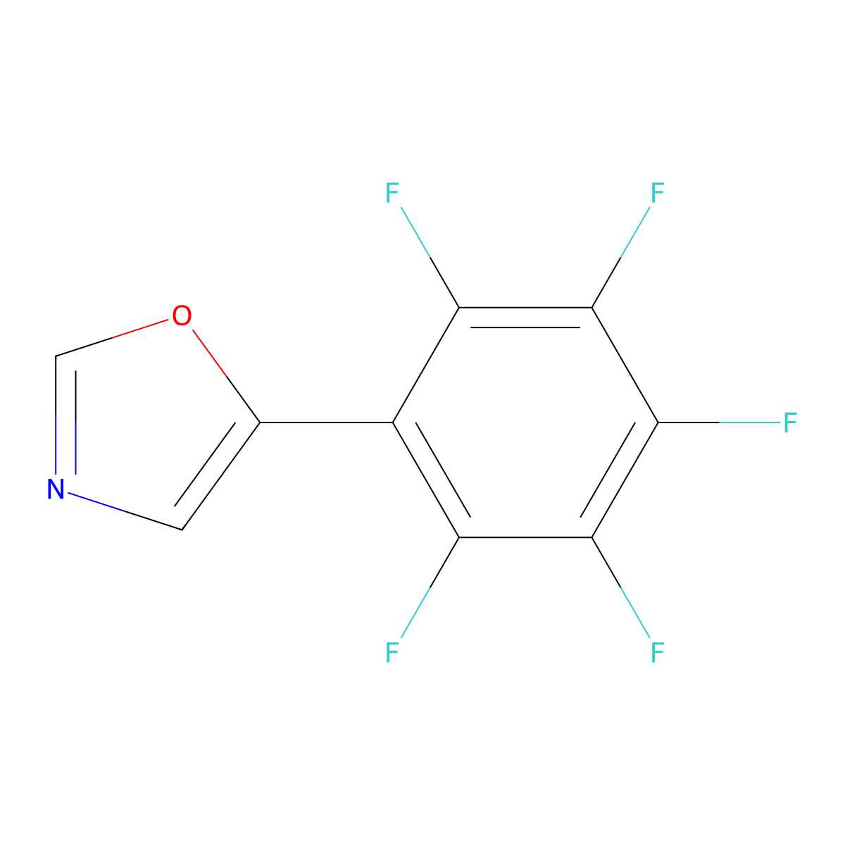 5-(2,3,4,5,6-Pentafluorophenyl)oxazole molecular structure, CAS 2004839-20-5