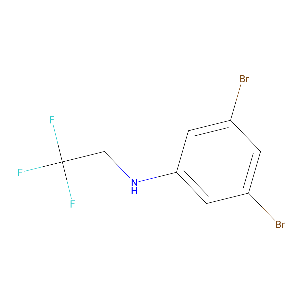 3,5-dibromo-N-(2,2,2-trifluoroethyl)aniline molecular structure, CAS 2004897-90-7