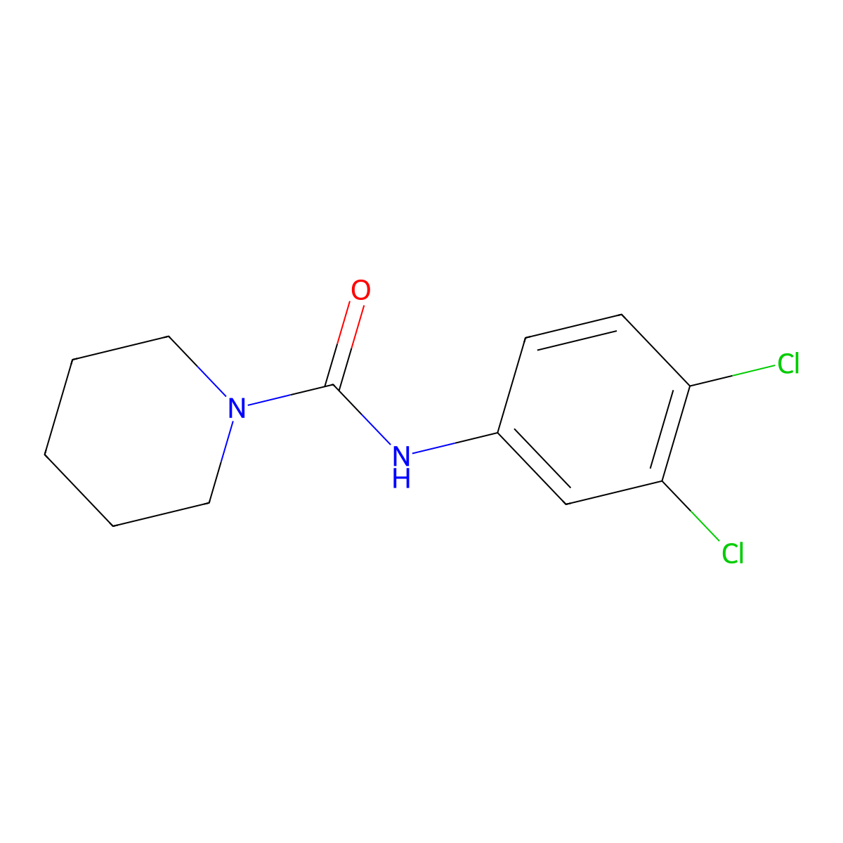 N-(3,4-dichlorophenyl)piperidine-1-carboxamide molecular structure, CAS 20049-73-4