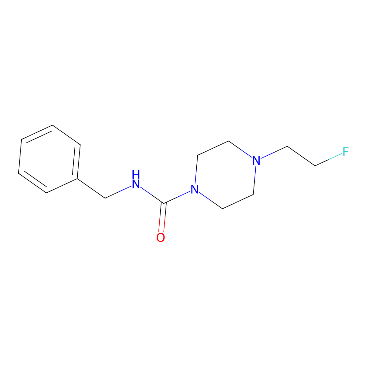 N-benzyl-4-(2-fluoroethyl)piperazine-1-carboxamide molecular structure, CAS 2004982-56-1