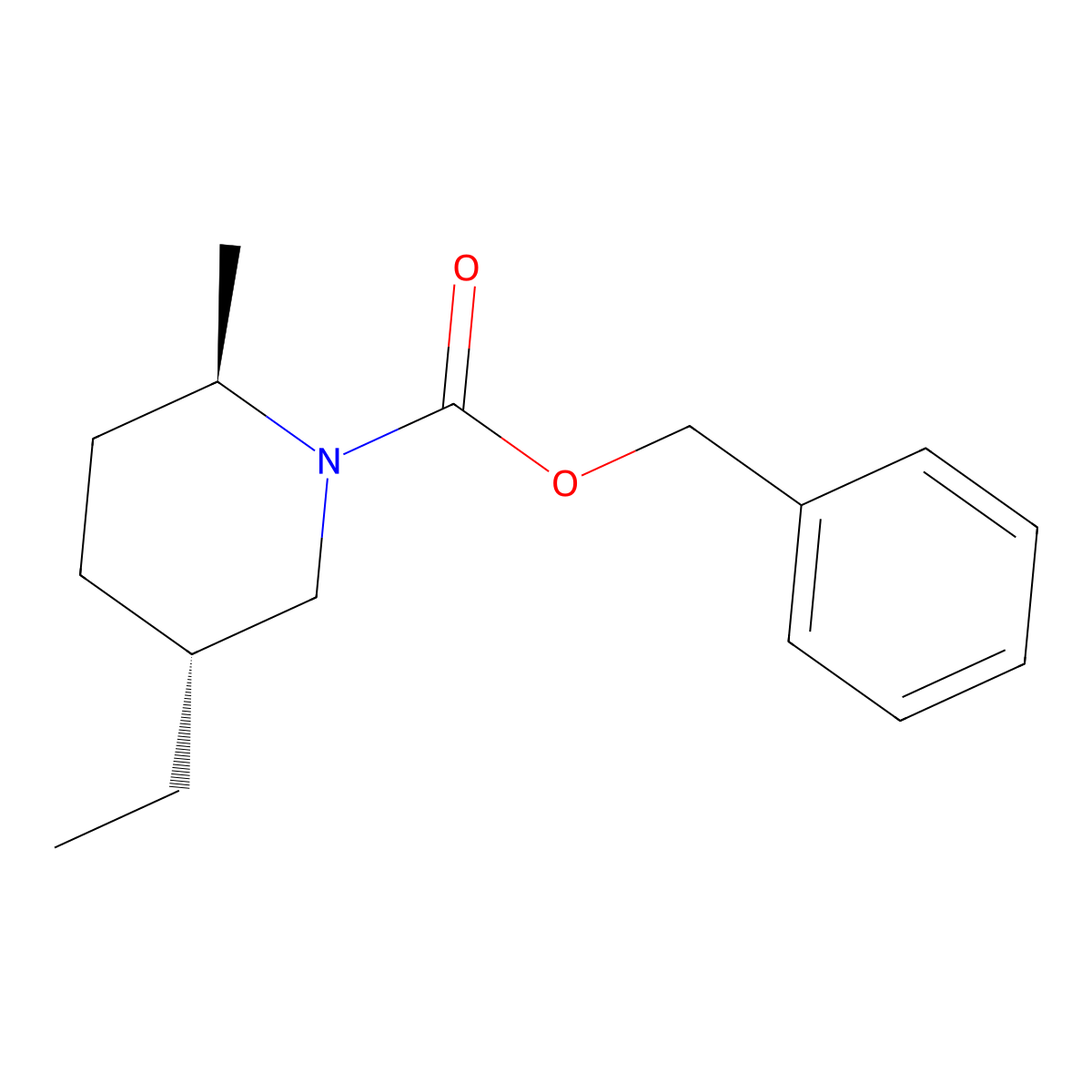 rac-benzyl (2R,5R)-5-ethyl-2-methylpiperidine-1-carboxylate molecular structure, CAS 2004995-93-9