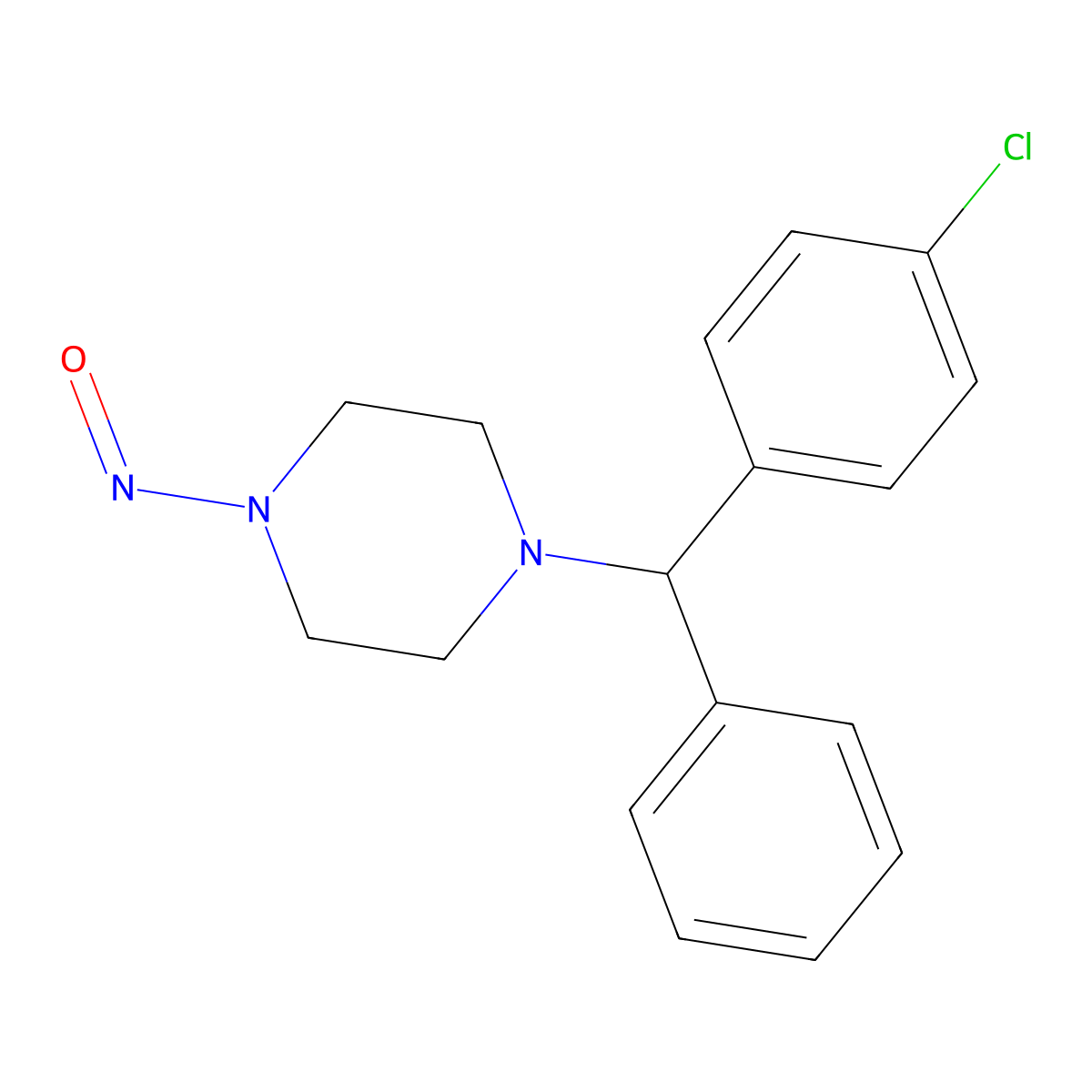 1-[(4-Chlorophenyl)-phenylmethyl]-4-nitrosopiperazine molecular structure, CAS 2005-04-1