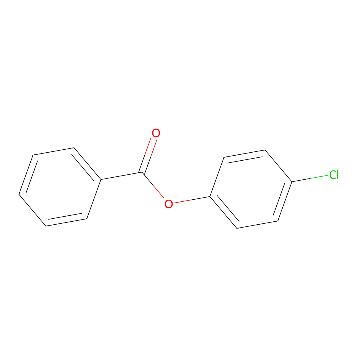 Benzoic acid, 4-chlorophenyl ester molecular structure, CAS 2005-08-5