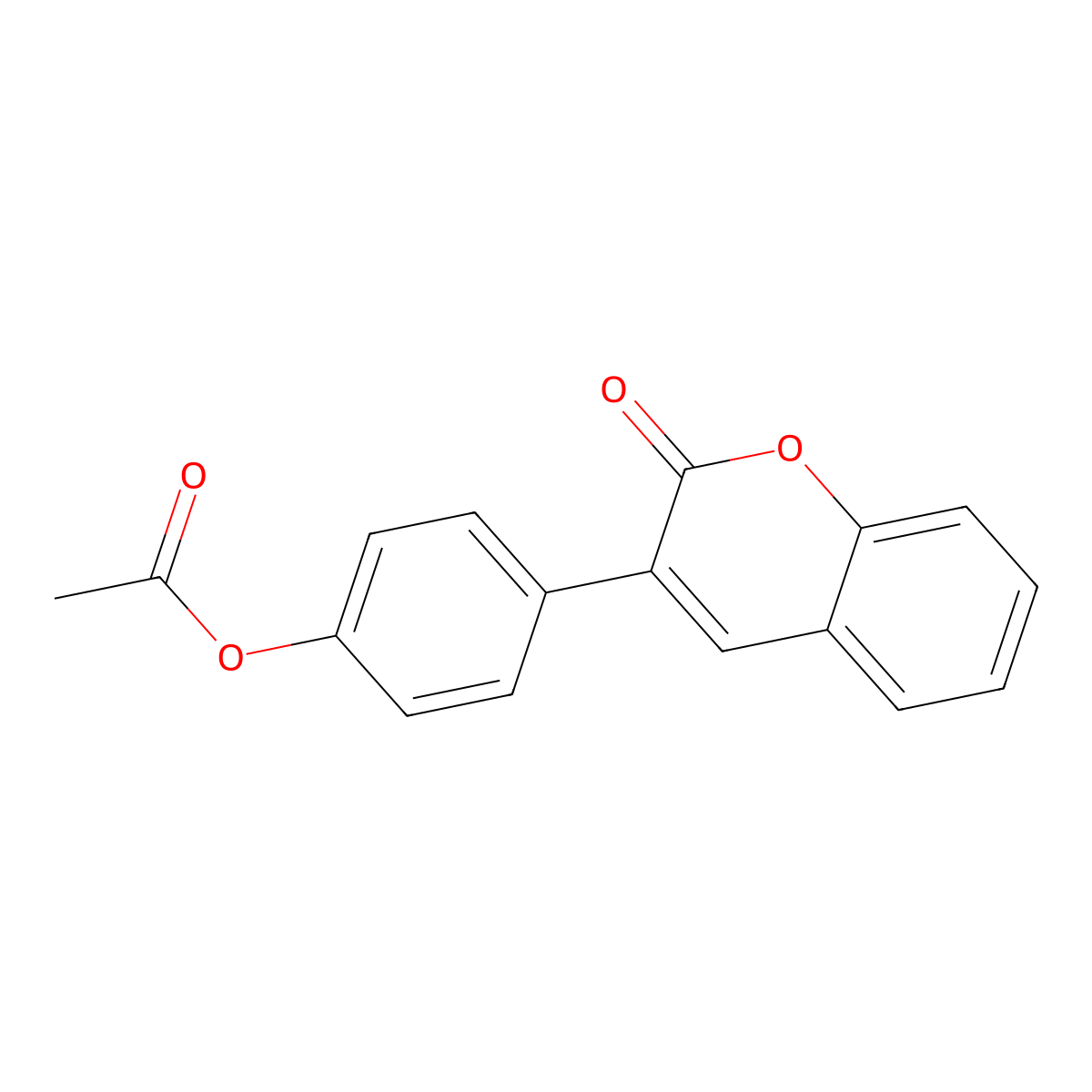 4-(2-Oxo-2H-chromen-3-yl)phenyl acetate molecular structure, CAS 2005-94-9