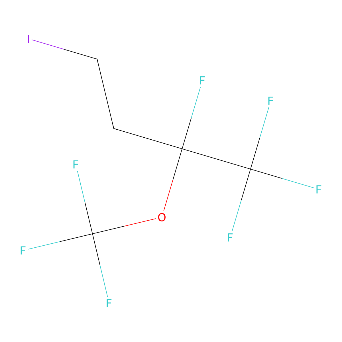 1,1,1,2-Tetrafluoro-4-iodo-2-(trifluoromethoxy)butane molecular structure, CAS 200501-96-8
