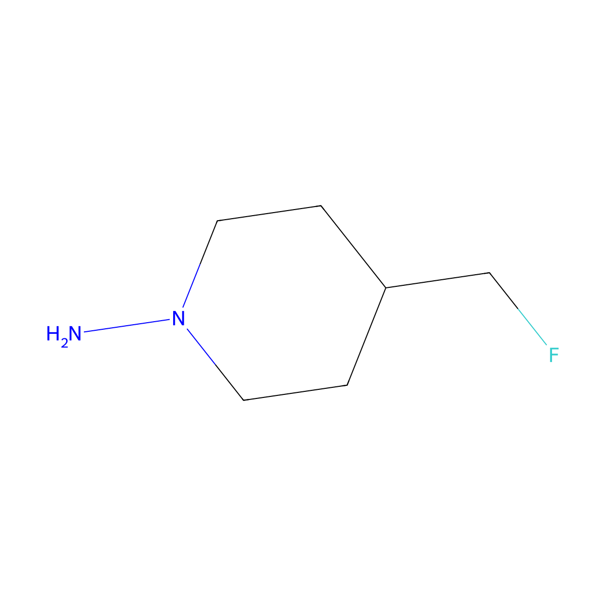 4-(Fluoromethyl)piperidin-1-amine molecular structure, CAS 2005034-11-5